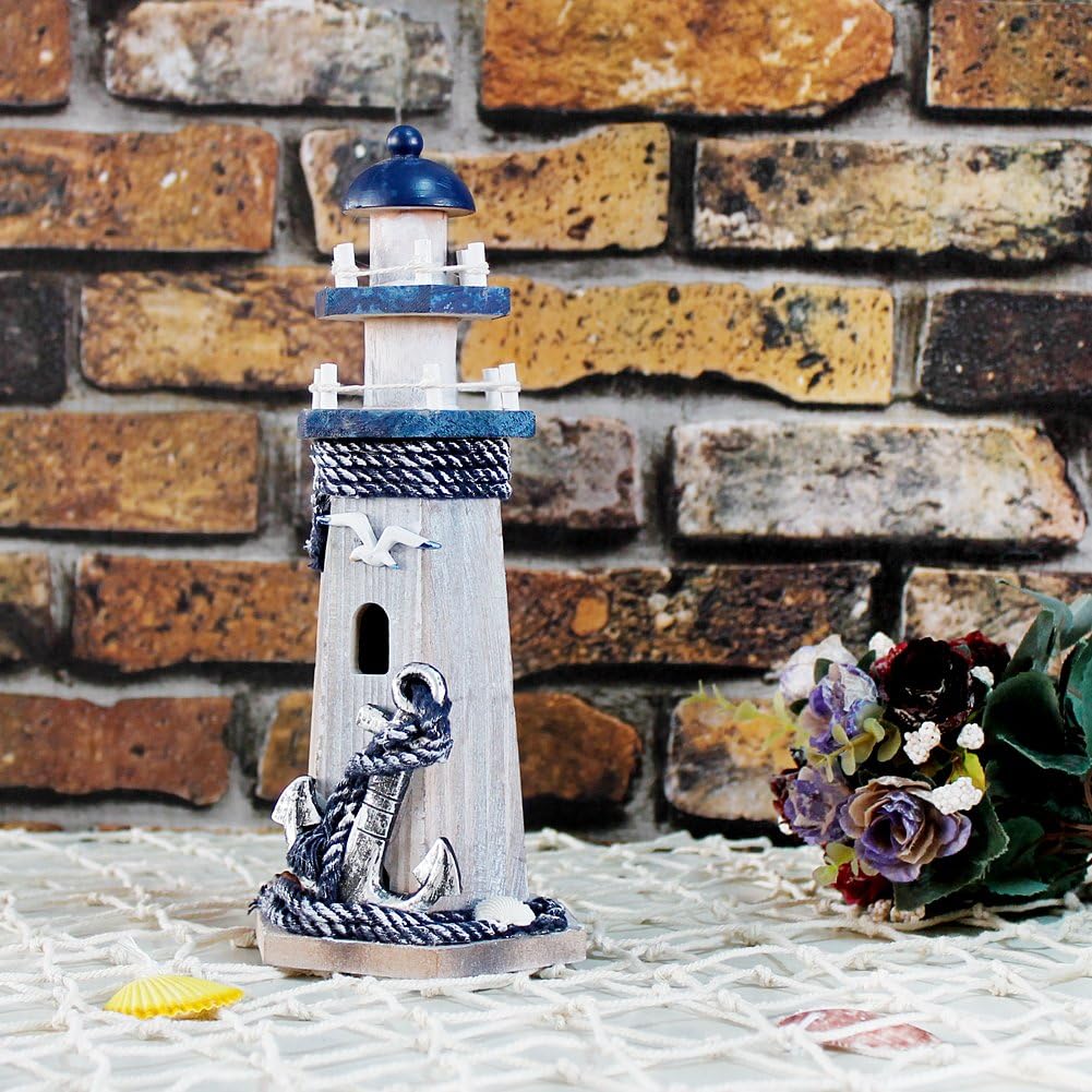 Rustic Wood Lighthouse Decor 1025 H