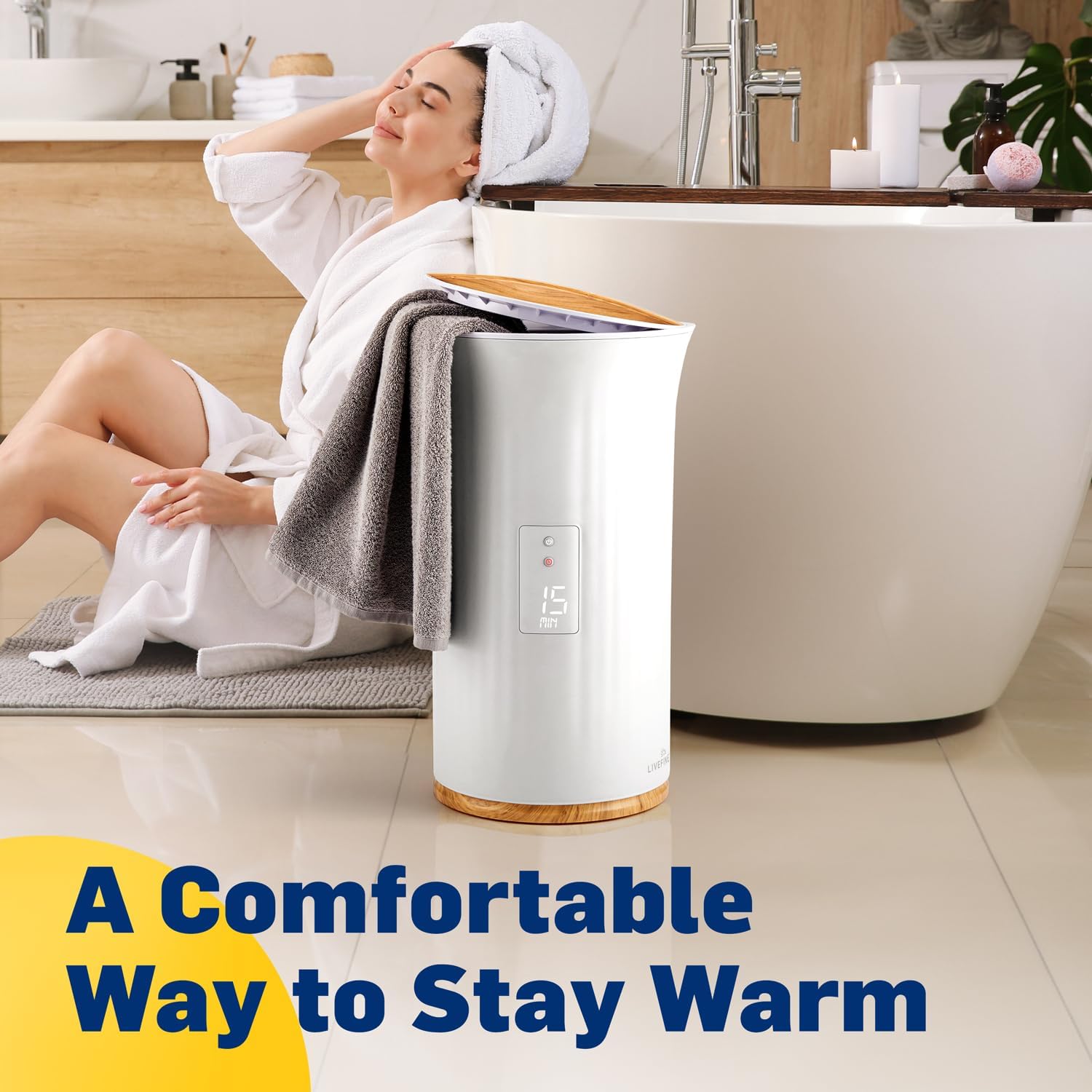 Live Fine Towel Warmer with LED Display and Timer