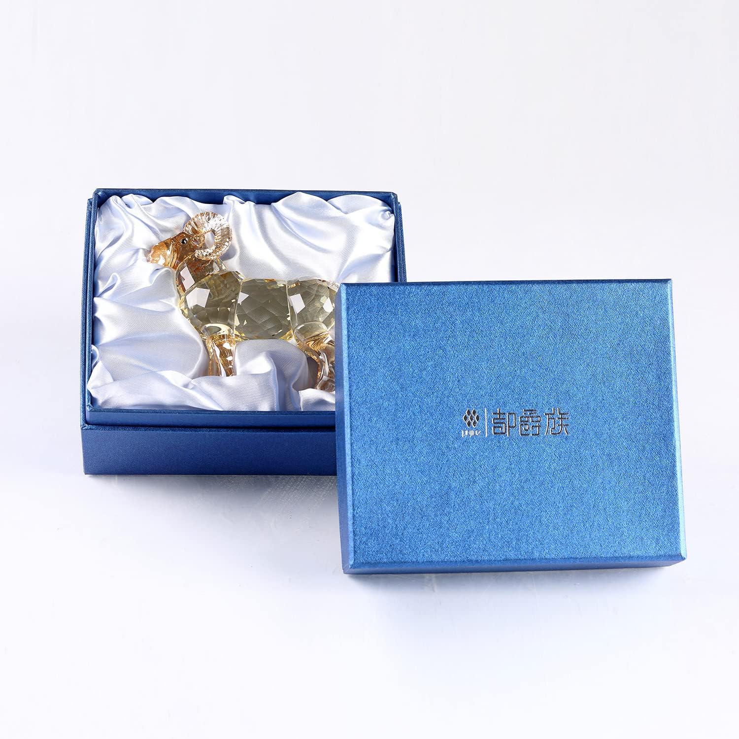 Realistic Crystal Goat Figurine Home Decor White