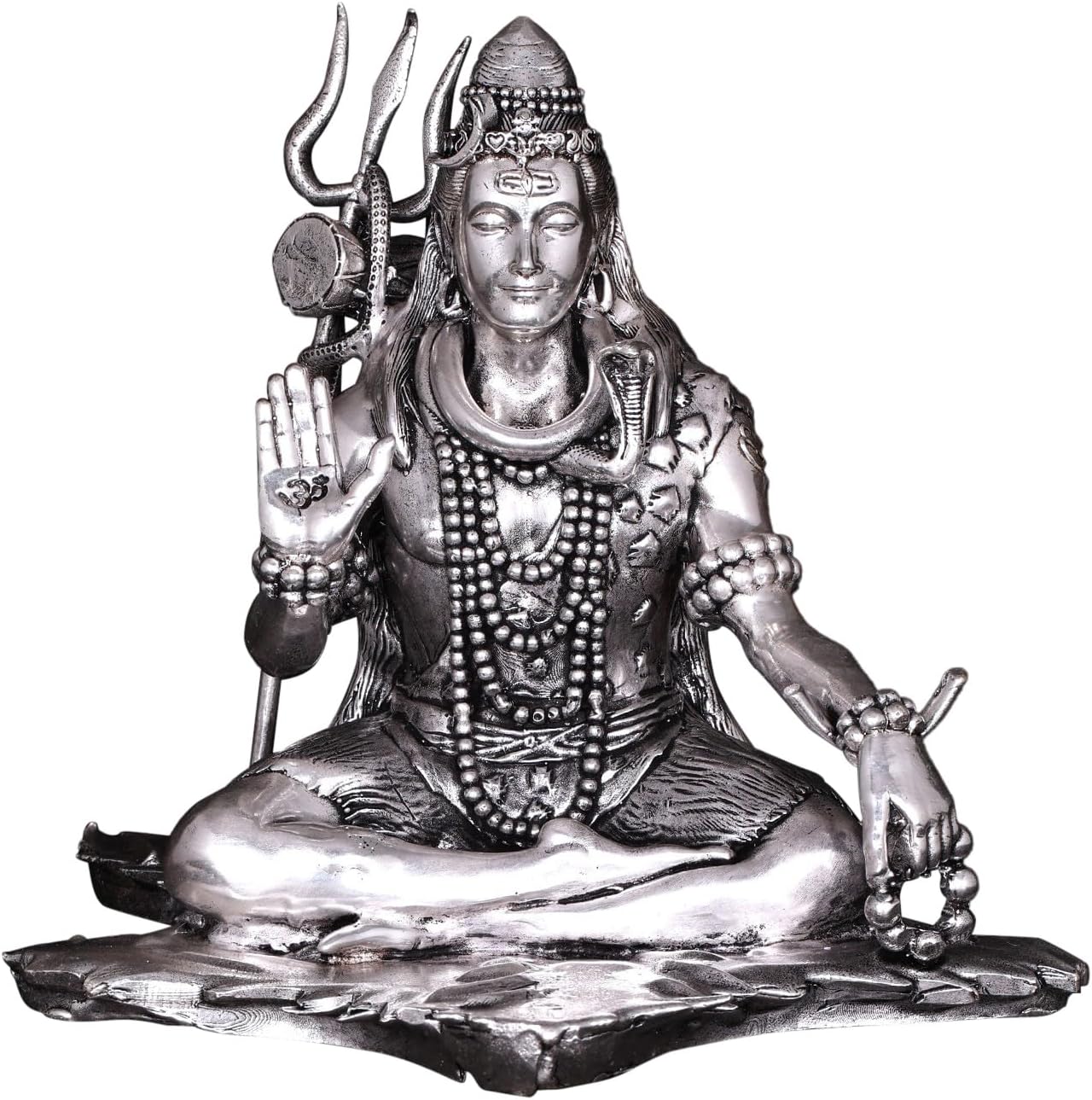 Superfine Silver Plated Lord Shiva Brass Statue for Pooja