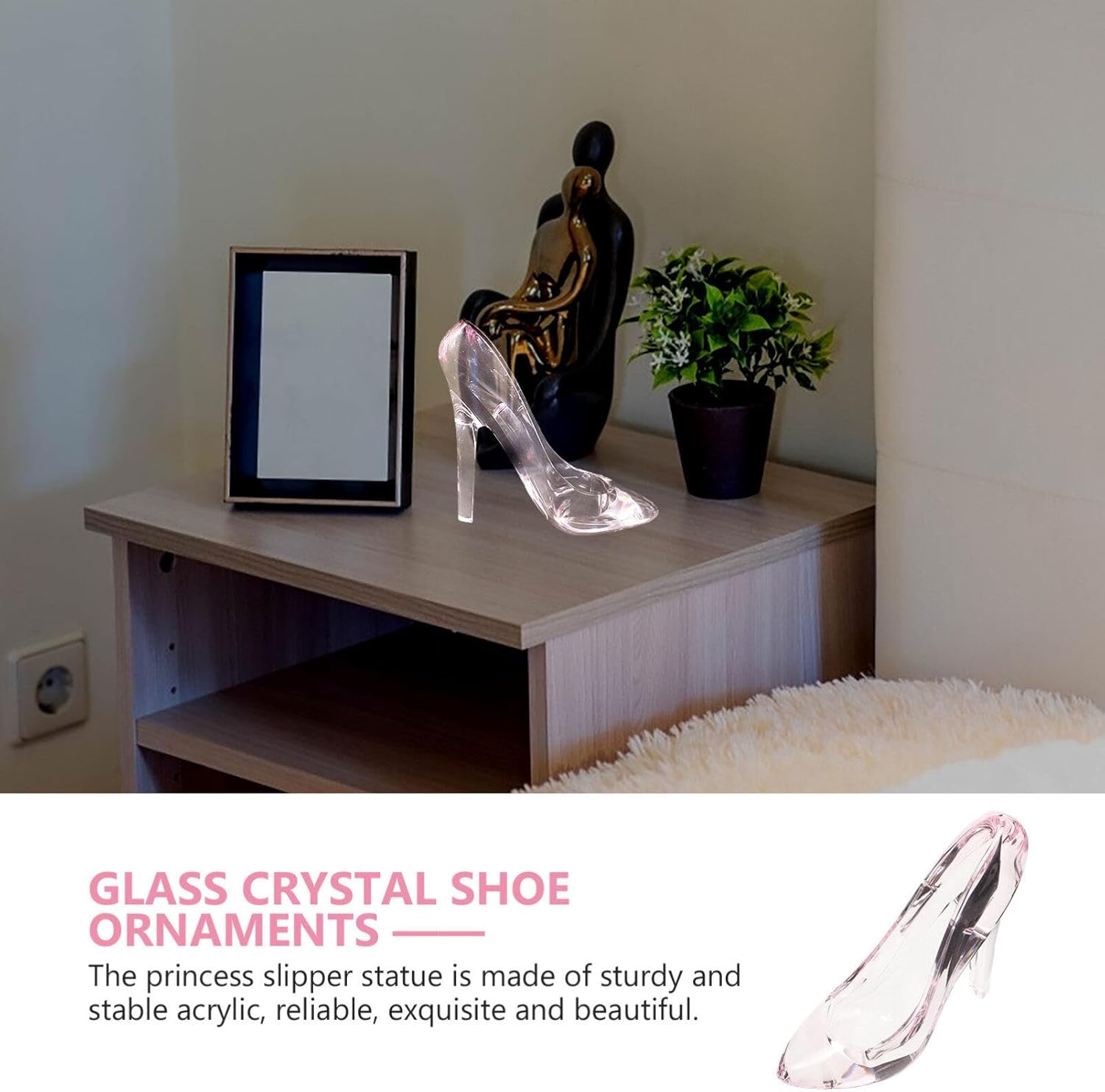IMIKEYA Crystal Princess High Heel Shoe Sculpture