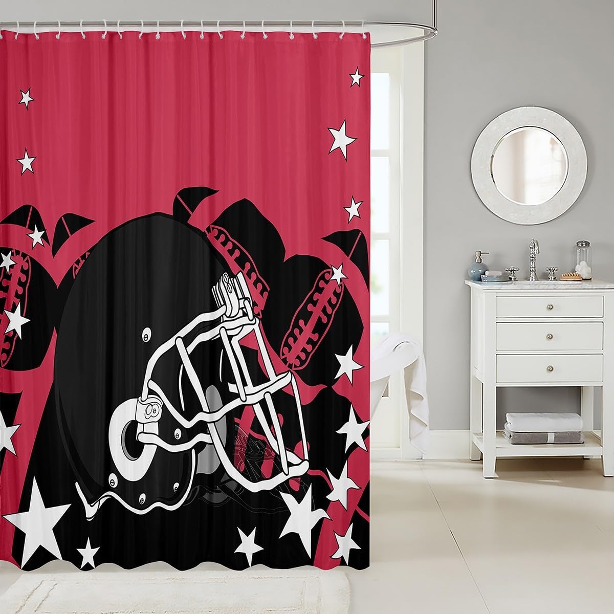 Erosebridal Sports Shower Curtain Set 72x72