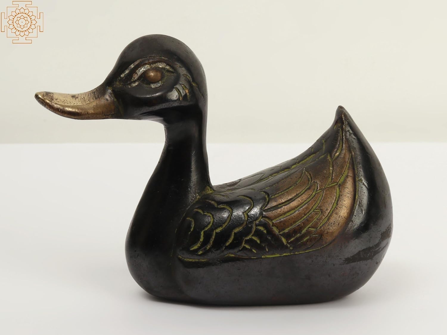 Exotic India 6 Brass Decorative Duck Statue