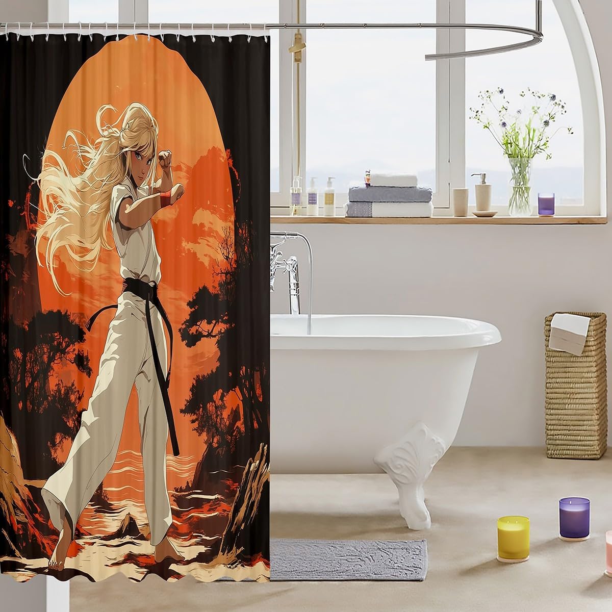 Feelyou Kids Samurai Shower Curtain Set 1