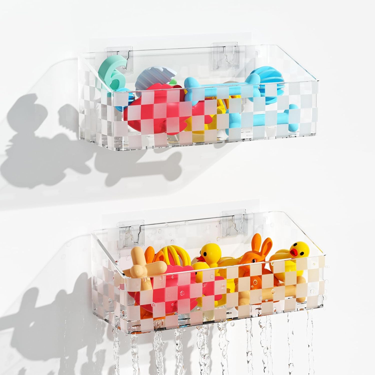 Natheeph 2 Pack Clear Shower Caddy for Bath Toys and Essentials