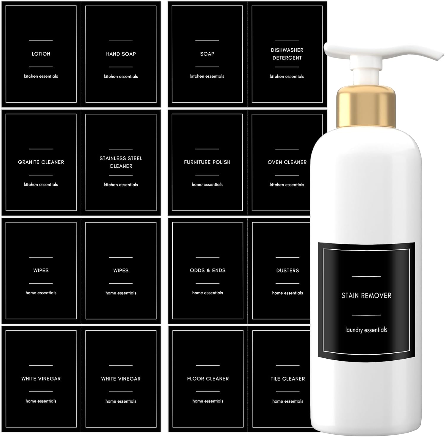 Quintessential Pack of 64 Waterproof Soap Labels