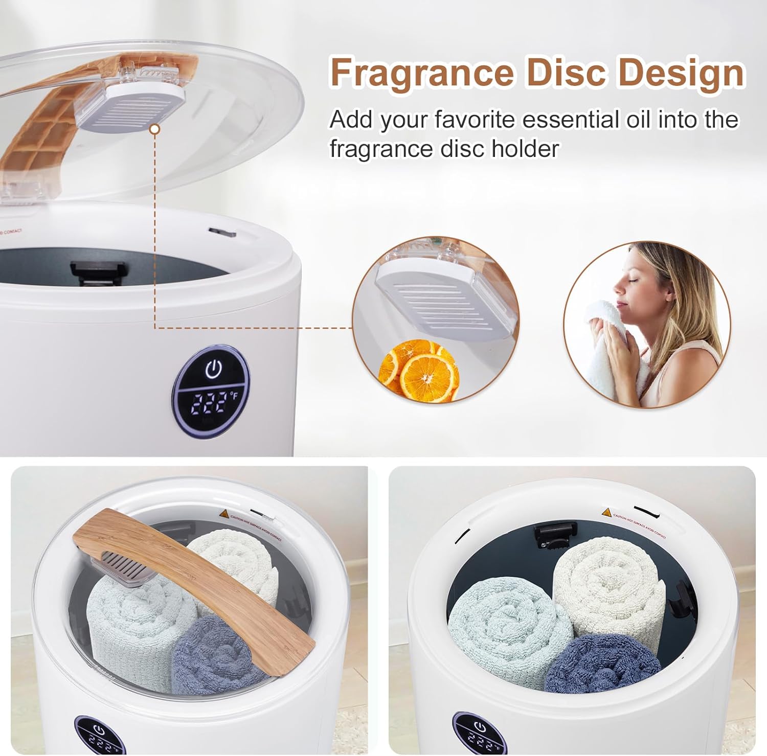 Winado Towel Warmer Bucket with Remote Control and Fragrance Holder