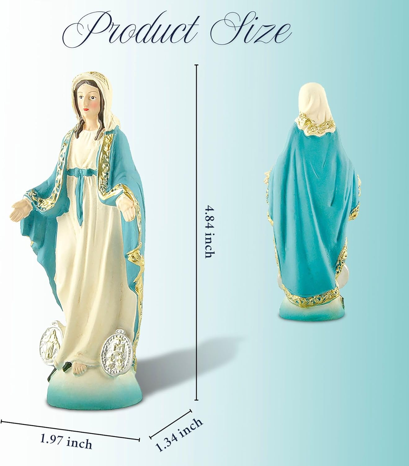 Our Lady of The Immaculate Conception Resin Statue - 484 Hand-Painted Catholic Sculpture