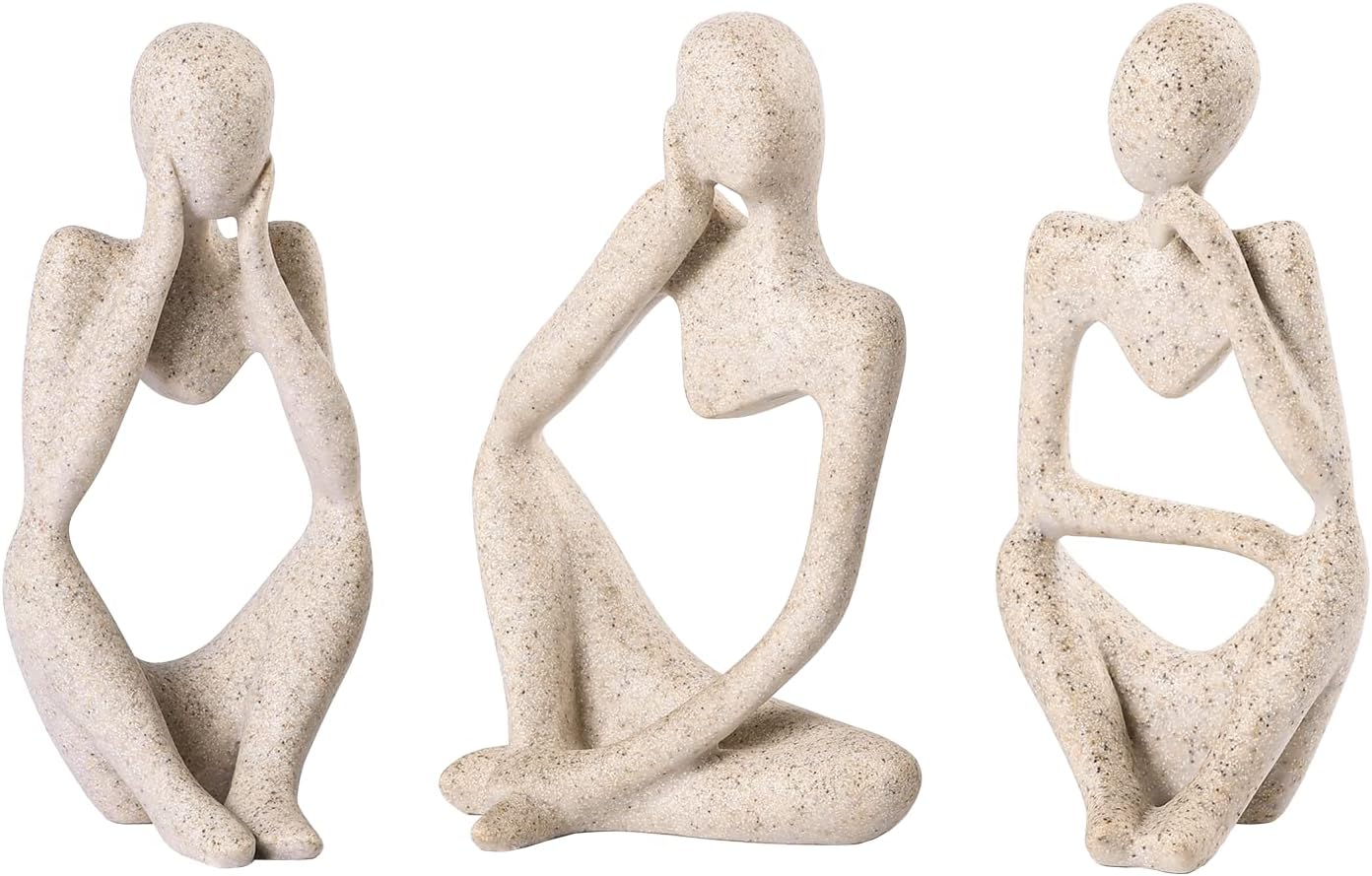 Thinker Statue Abstract Art Gold Resin Sculpture