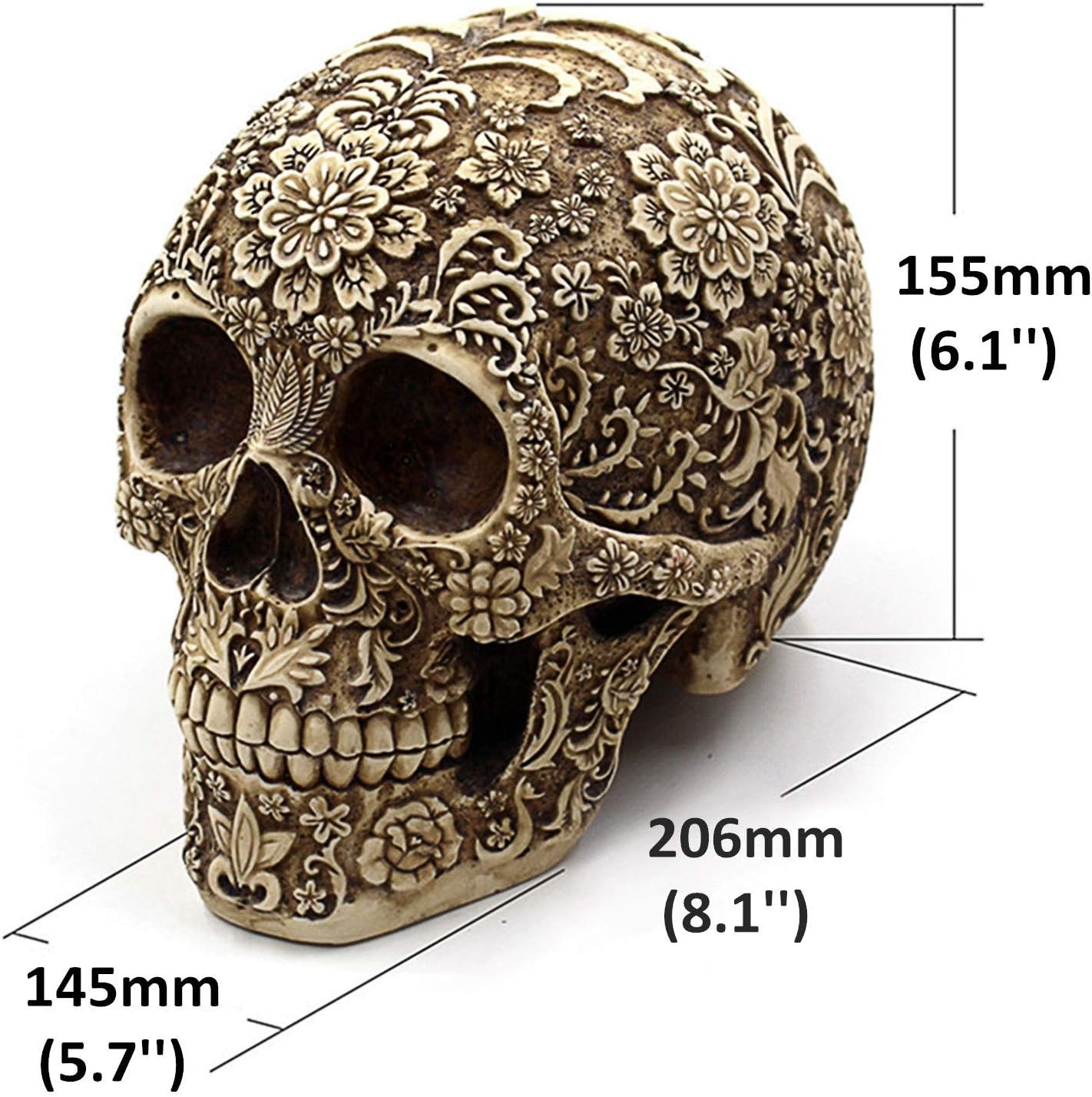UJOY Creative Skull Flowers Sculpture 81 Inch Home Decor