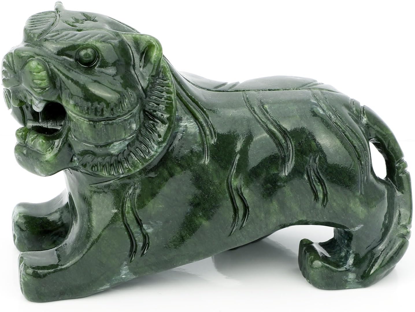 Gemshan Handmade Jade Tiger Statue - Unique Home Decor Figurine