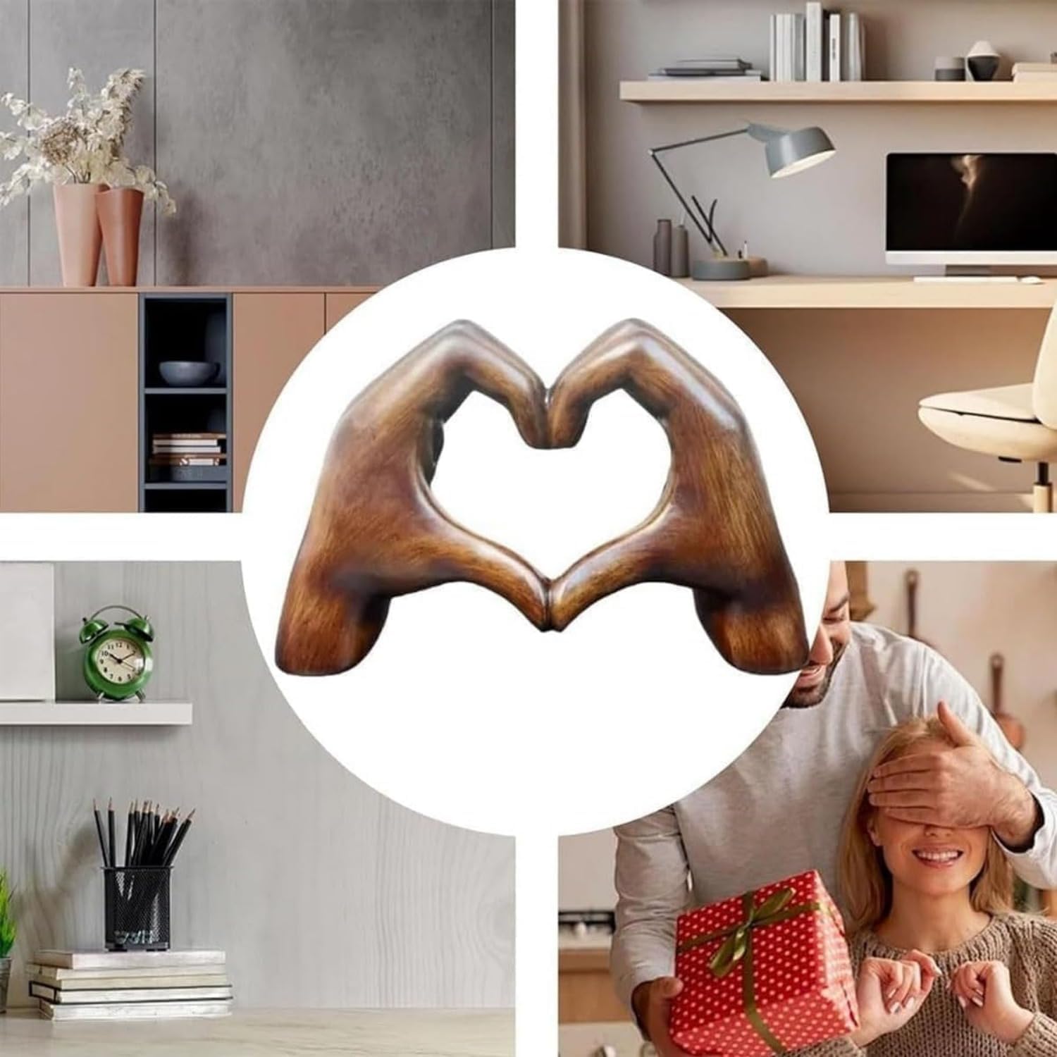 TinyGlam Heart Hands Sculpture Set of 3