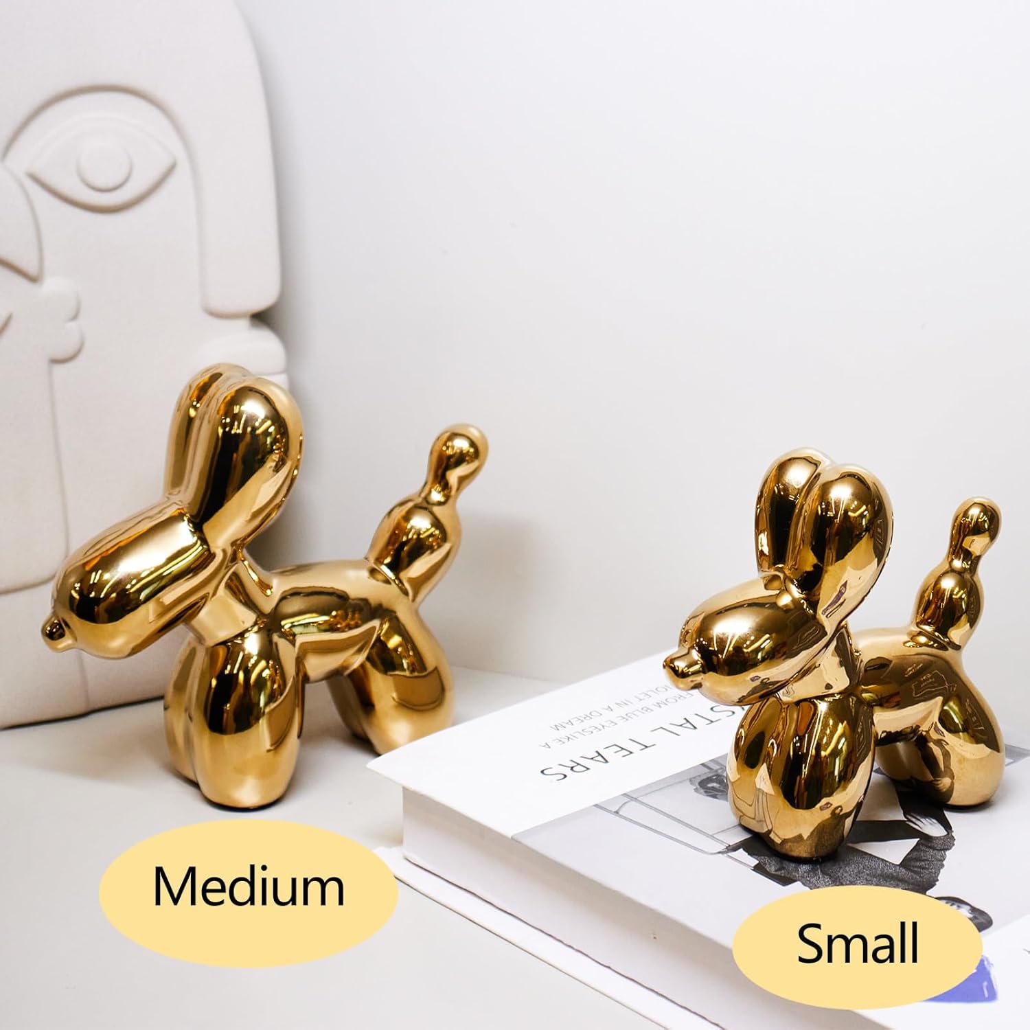Ceramic Gold Balloon Dog Decor Statue 1