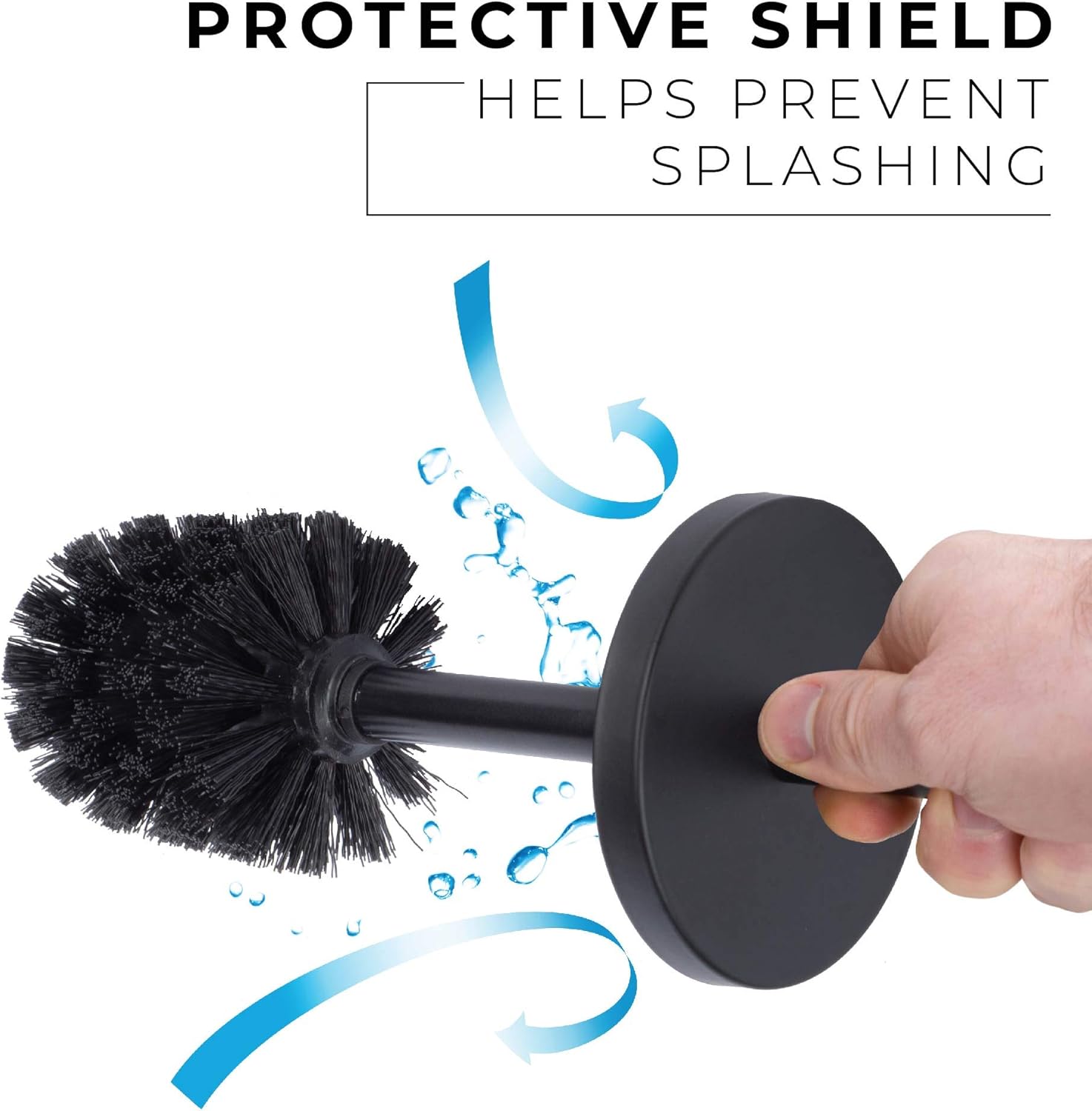 JS Jackson Supplies Sleek Toilet Brush Holder - Matte Black