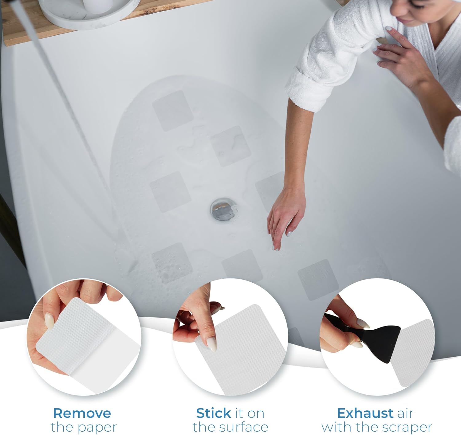 Clear Bloom Anti-Slip Shower Stickers 24 PCS