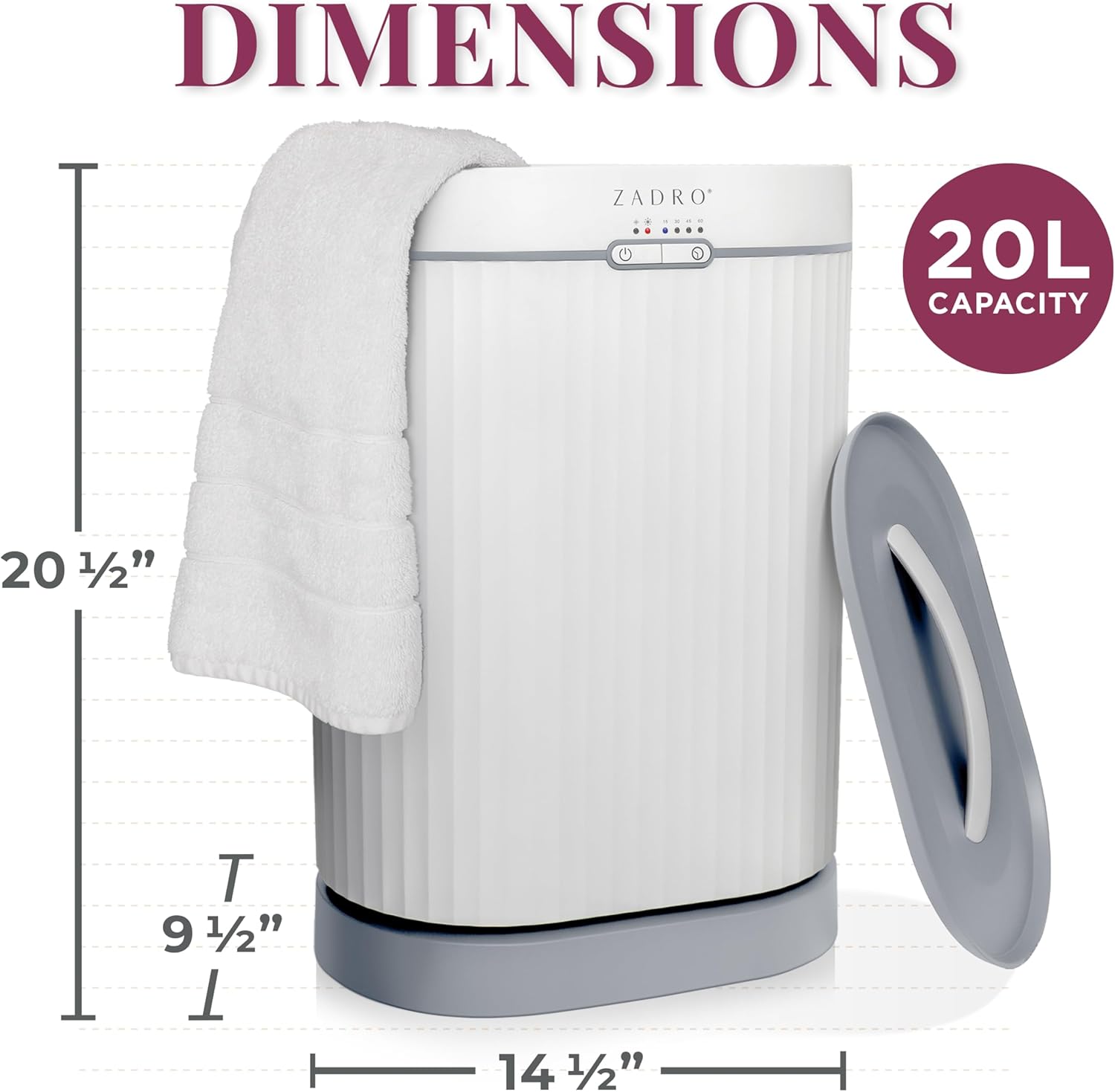 Zadro Fluted Oval Towel Warmer with Timer and Aromatherapy