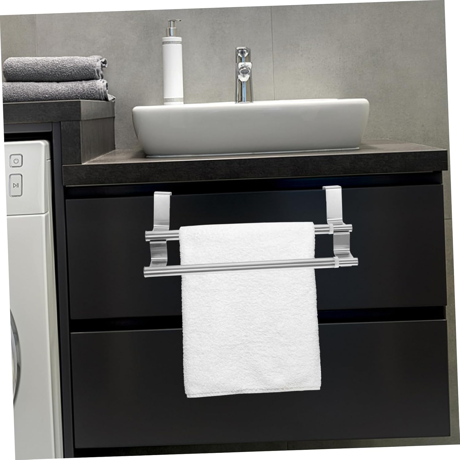 Adjustable Towel Rack for Bathroom with Dual Rod Design