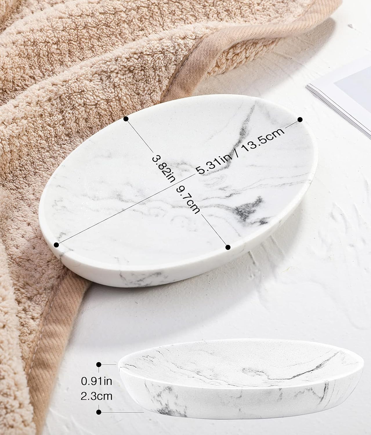 Luxspire Soap Dish with Marble Pattern