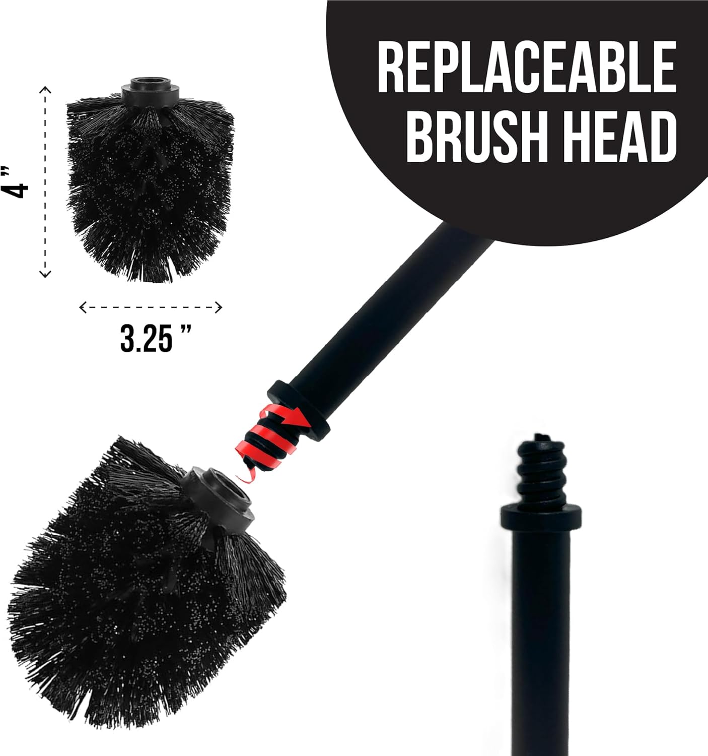 Splash Home Buena Toilet Brush with Chrome Holder 1