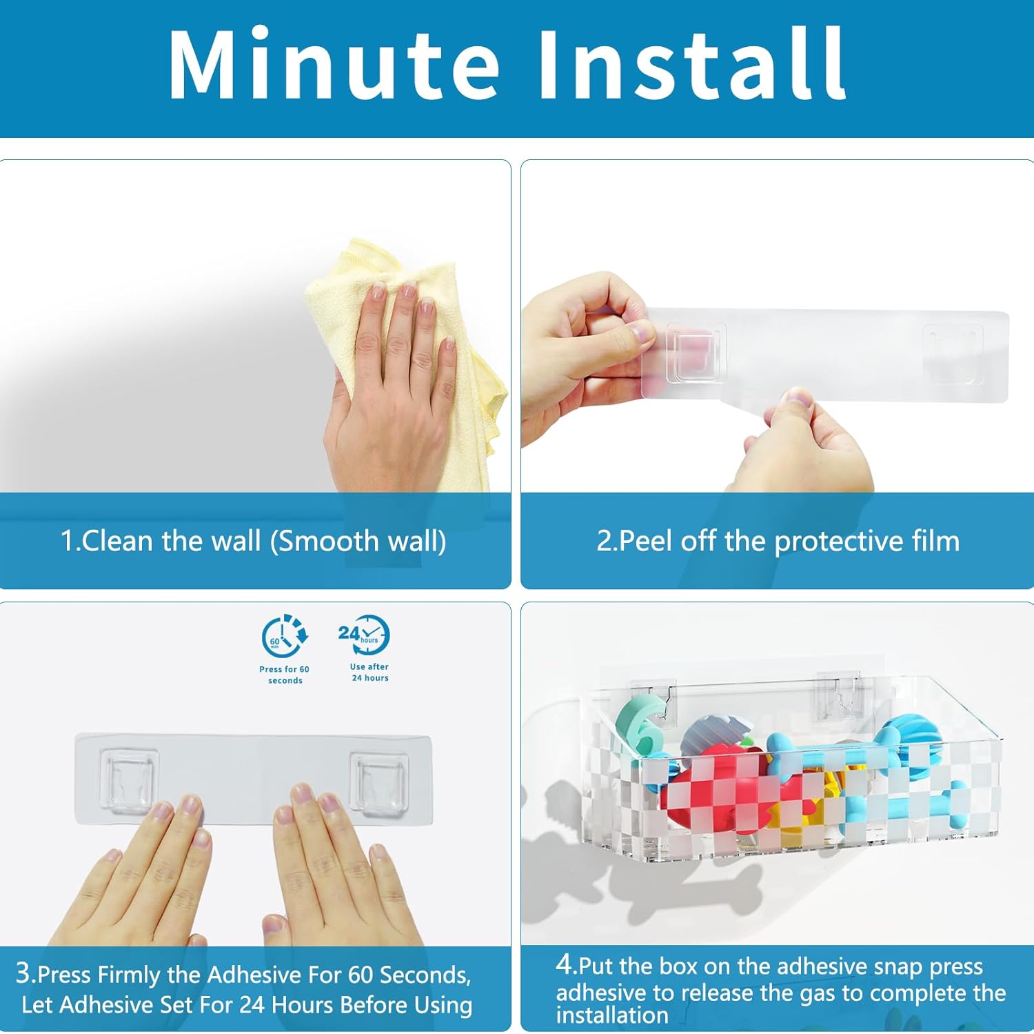 Natheeph 2 Pack Clear Shower Caddy for Bath Toys and Essentials