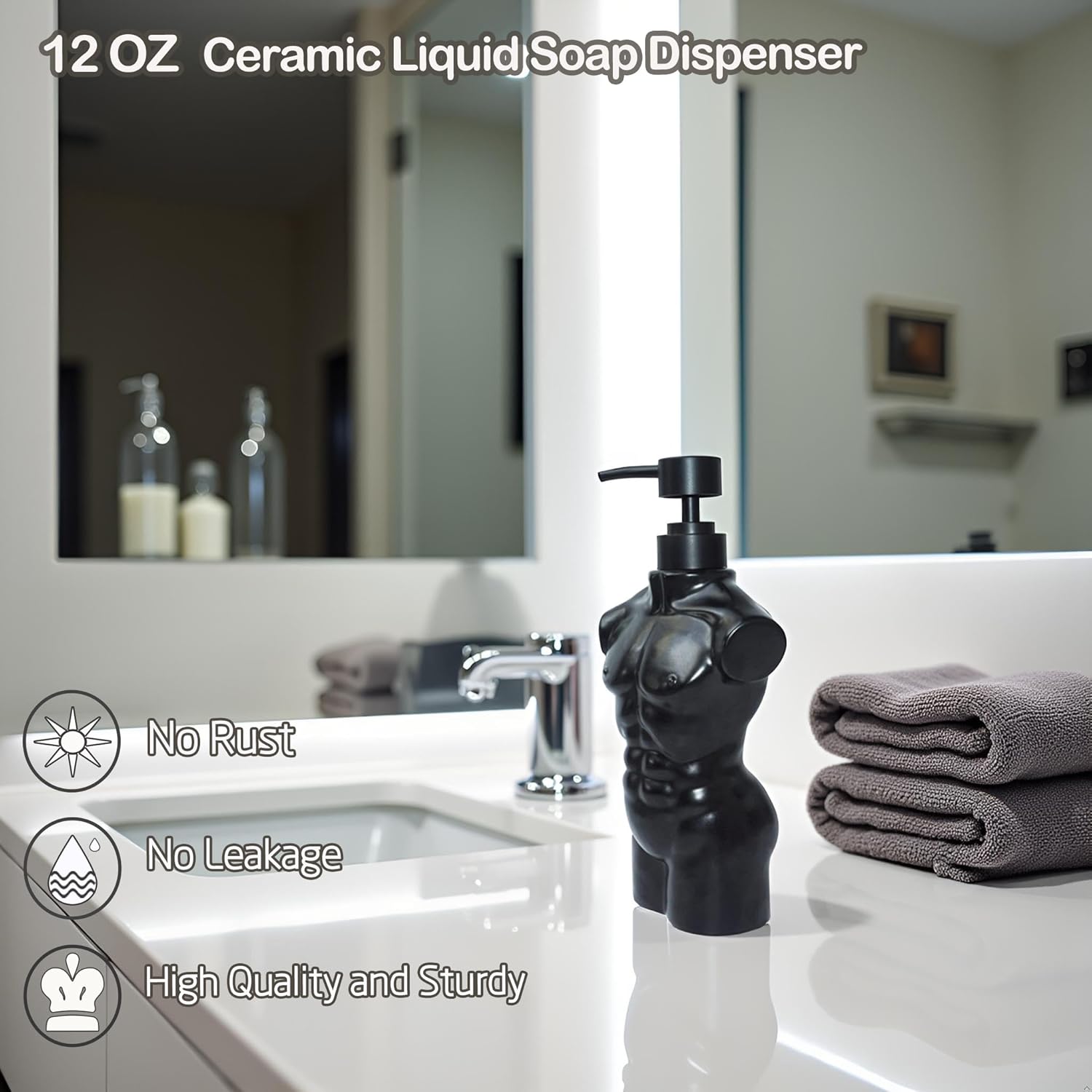 CAAHANJIA Ceramic Boy Soap Dispenser Set 1