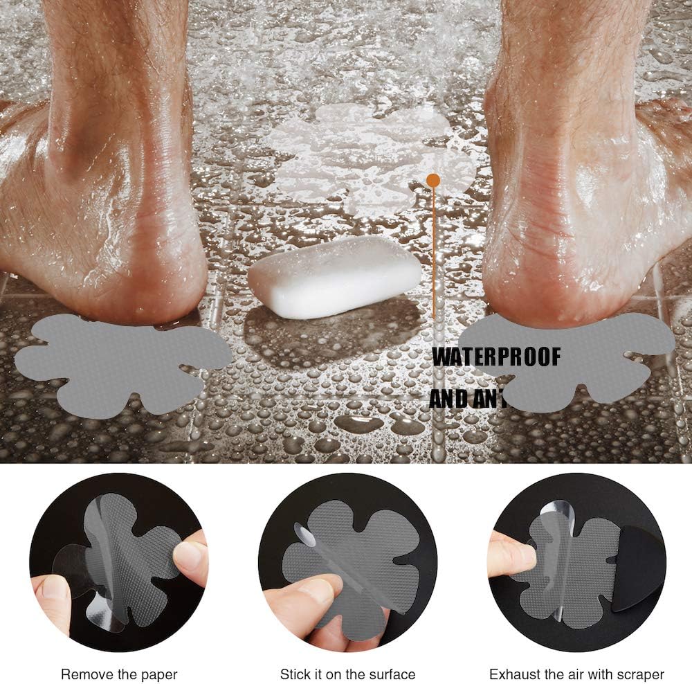 Secopad Bathtub Stickers Non-Slip 24PCS Gray Set
