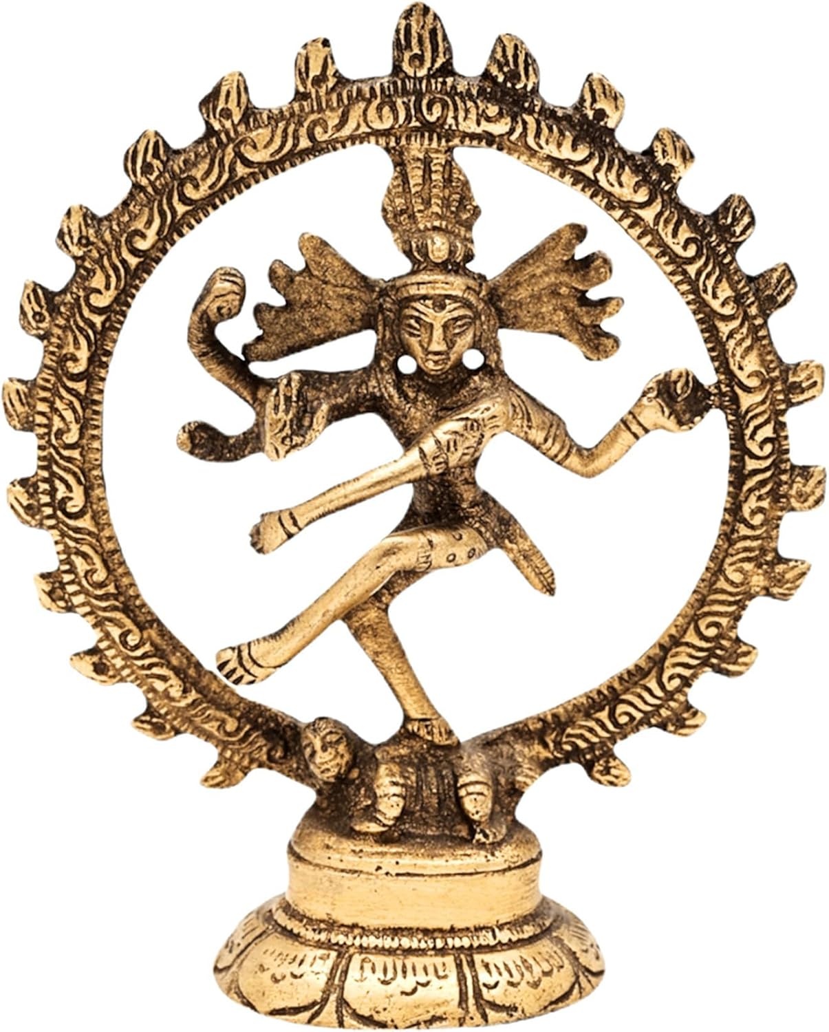 Brass Nataraja Dancing Shiva Idol Statue 3-Inch