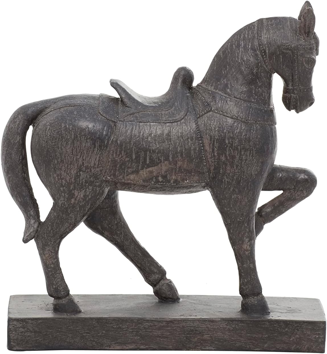 Deco 79 Polystone Horse Statue 9 x 3 x 9 Brown