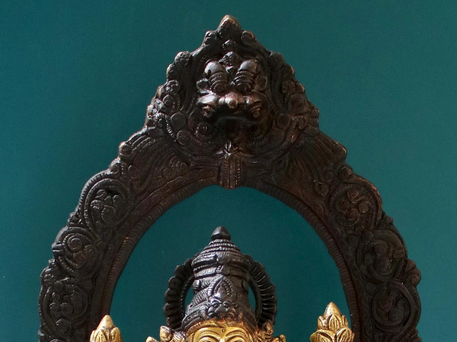 Brass Lakshmi Goddess Statue with Pedestal - Prosperity Idol for Pooja Room