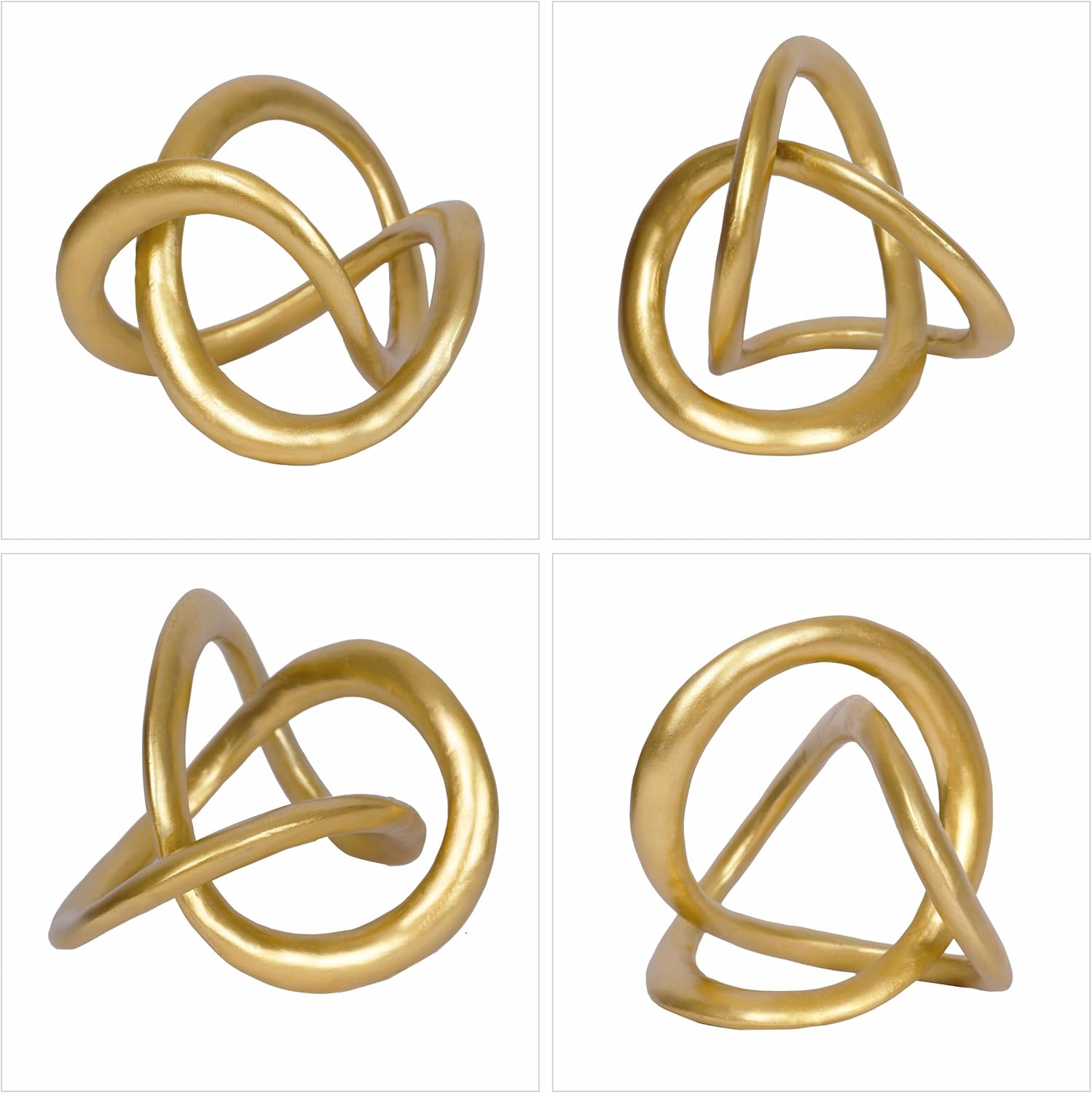 Dawbun Gold Knot Statue Decor Modern Geometric Gold Cube