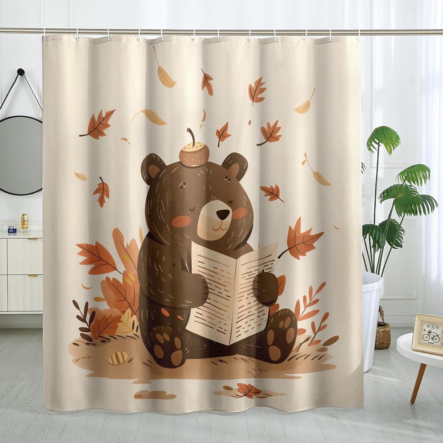 Fall Cute Kid Shower Curtain Set 72 Inch