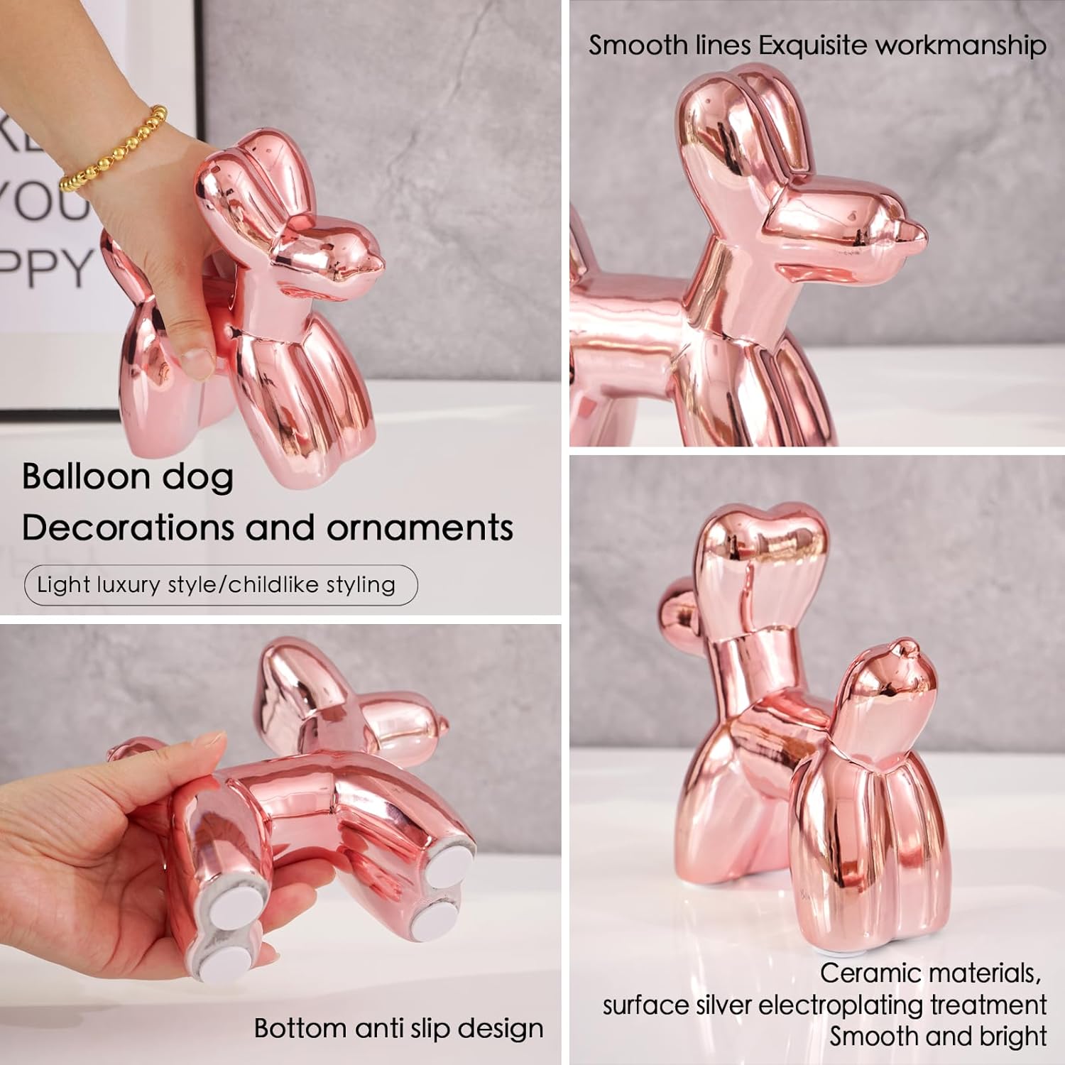 Notakia Balloon Dog Ceramic Statue Home Decor
