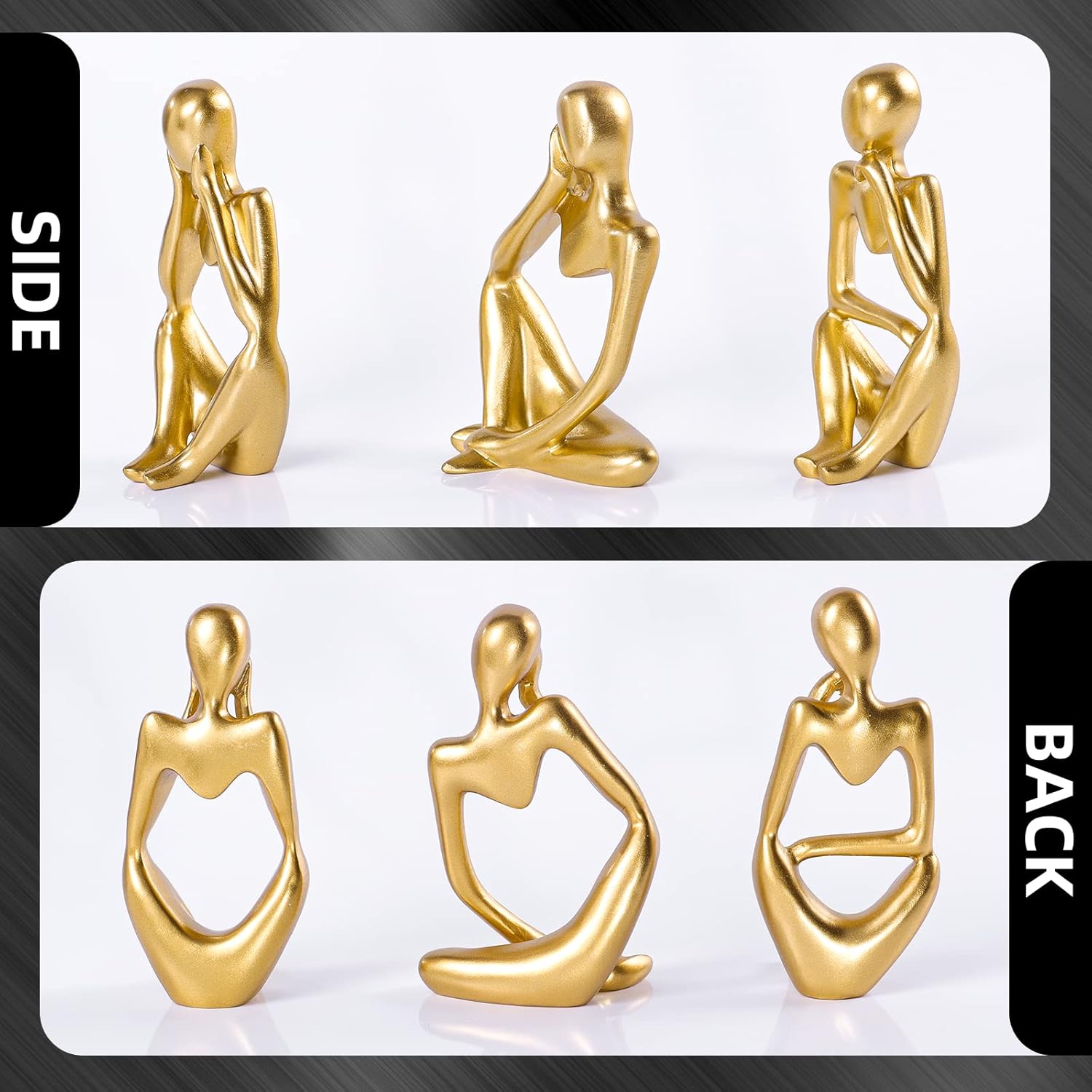 Abstract Thinker Statue Gold Resin Home Decor