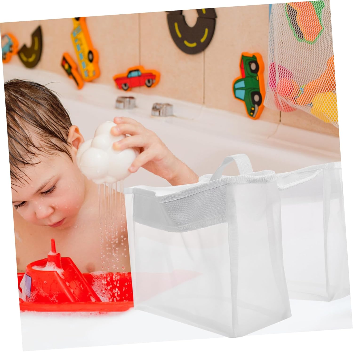 PERSELOSO Portable Mesh Bath Toy Organizer