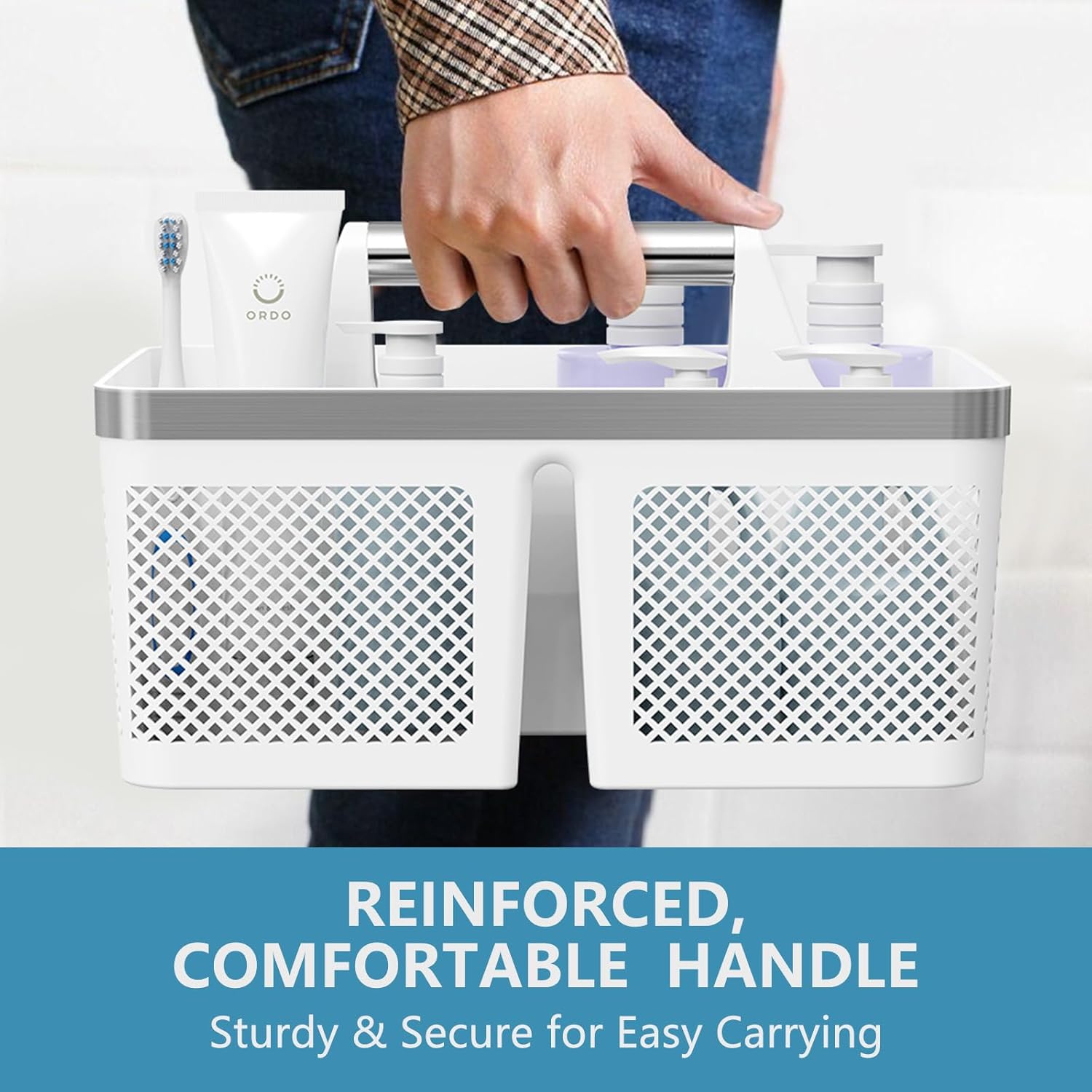BYUNER Portable Shower Caddy with Handle and Holes