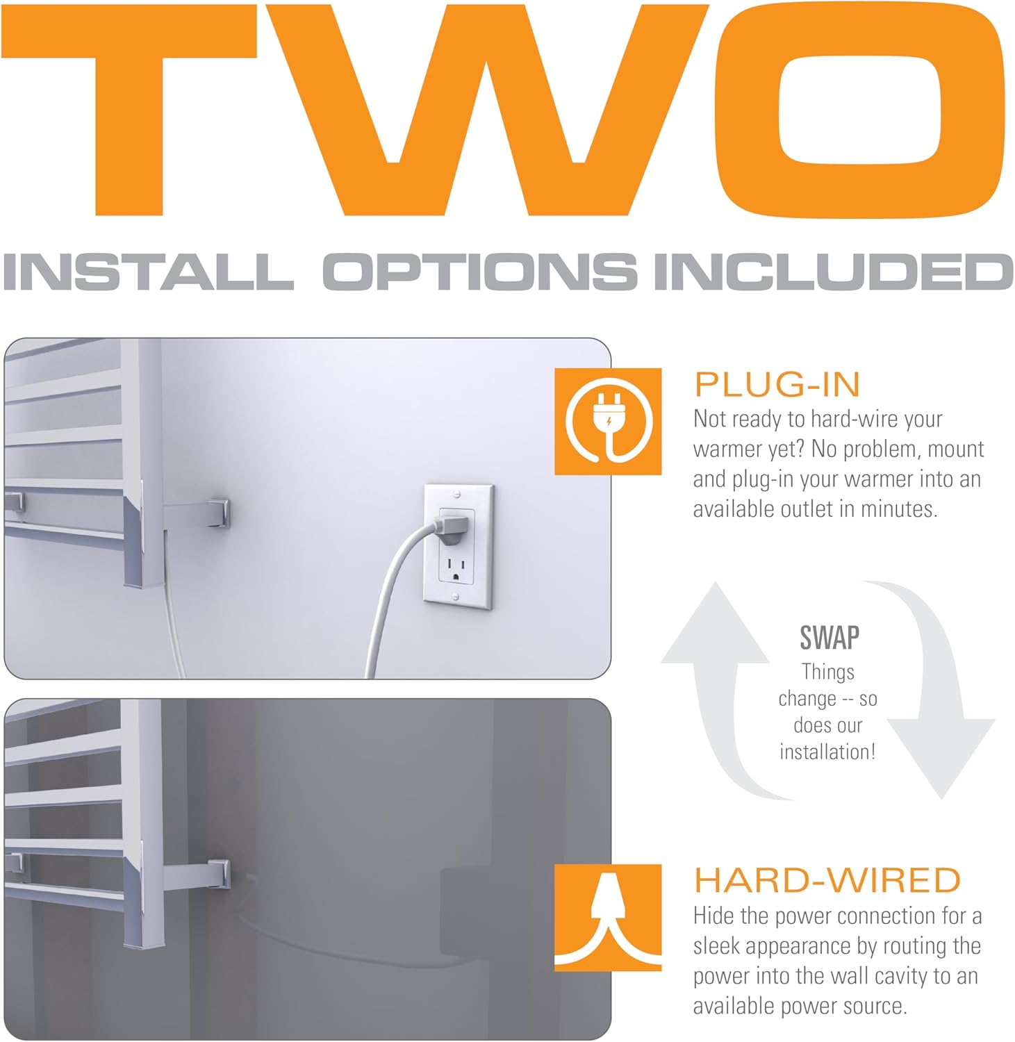 Brandon Basics Wall Mounted Electric Towel Warmer with Wi-Fi Timer