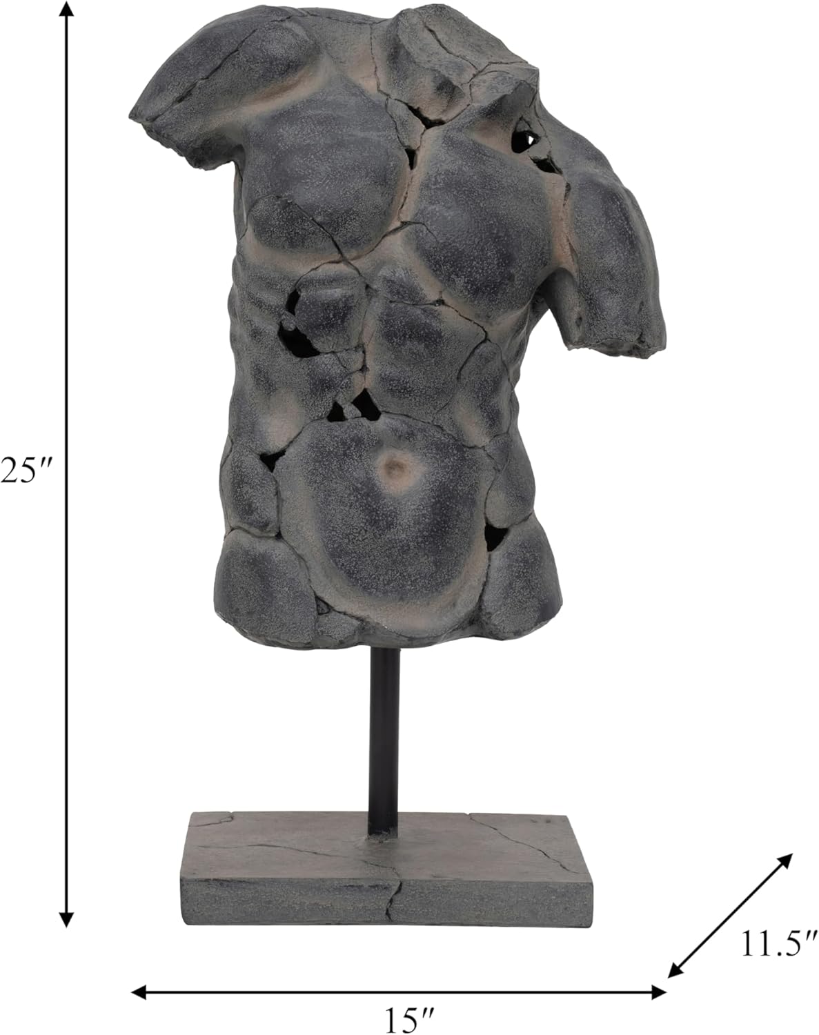 Sagebrook Home Modern Cracked Torso Resin Statue 1