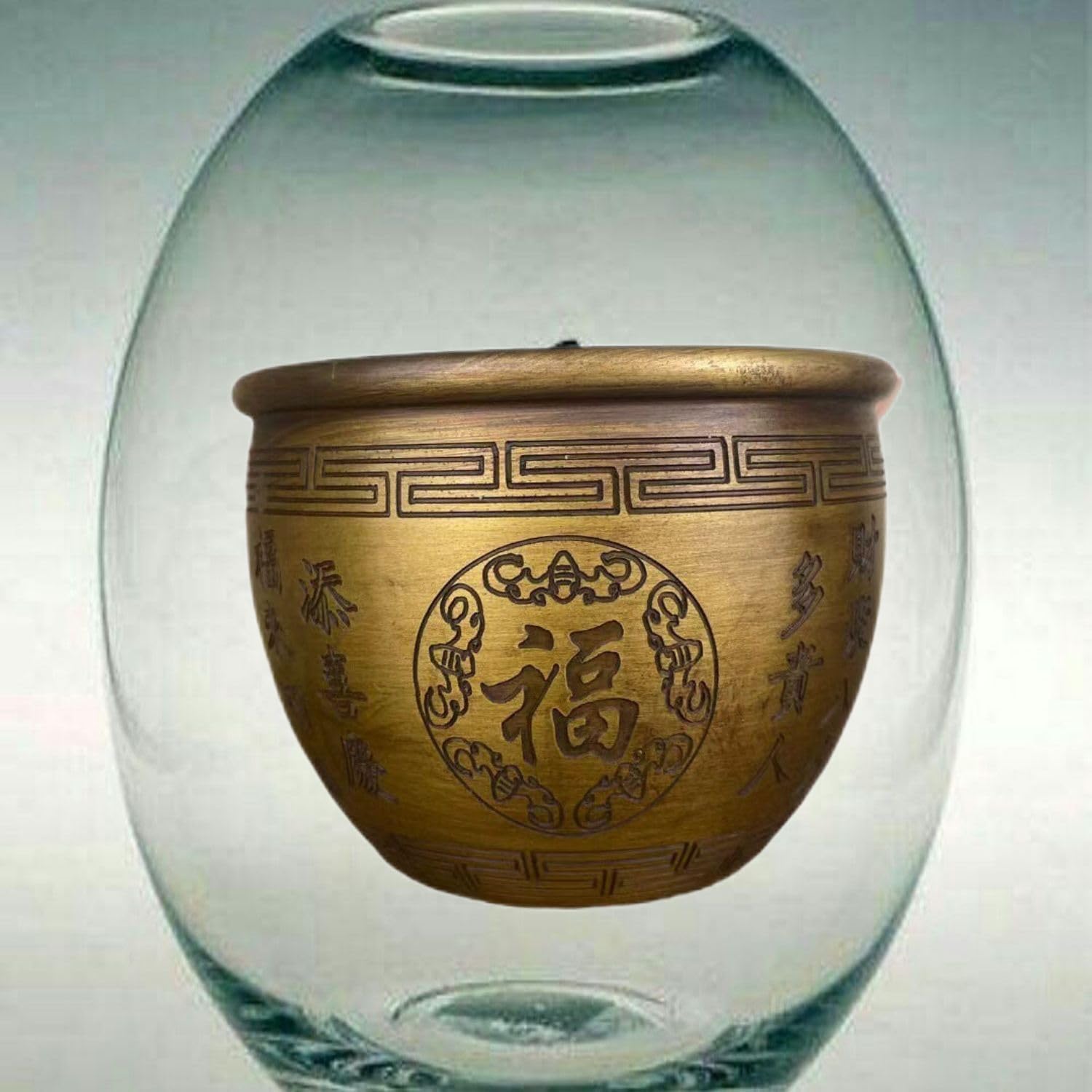Ecqizer Handmade Golden Treasure Basin Feng Shui Decor 1