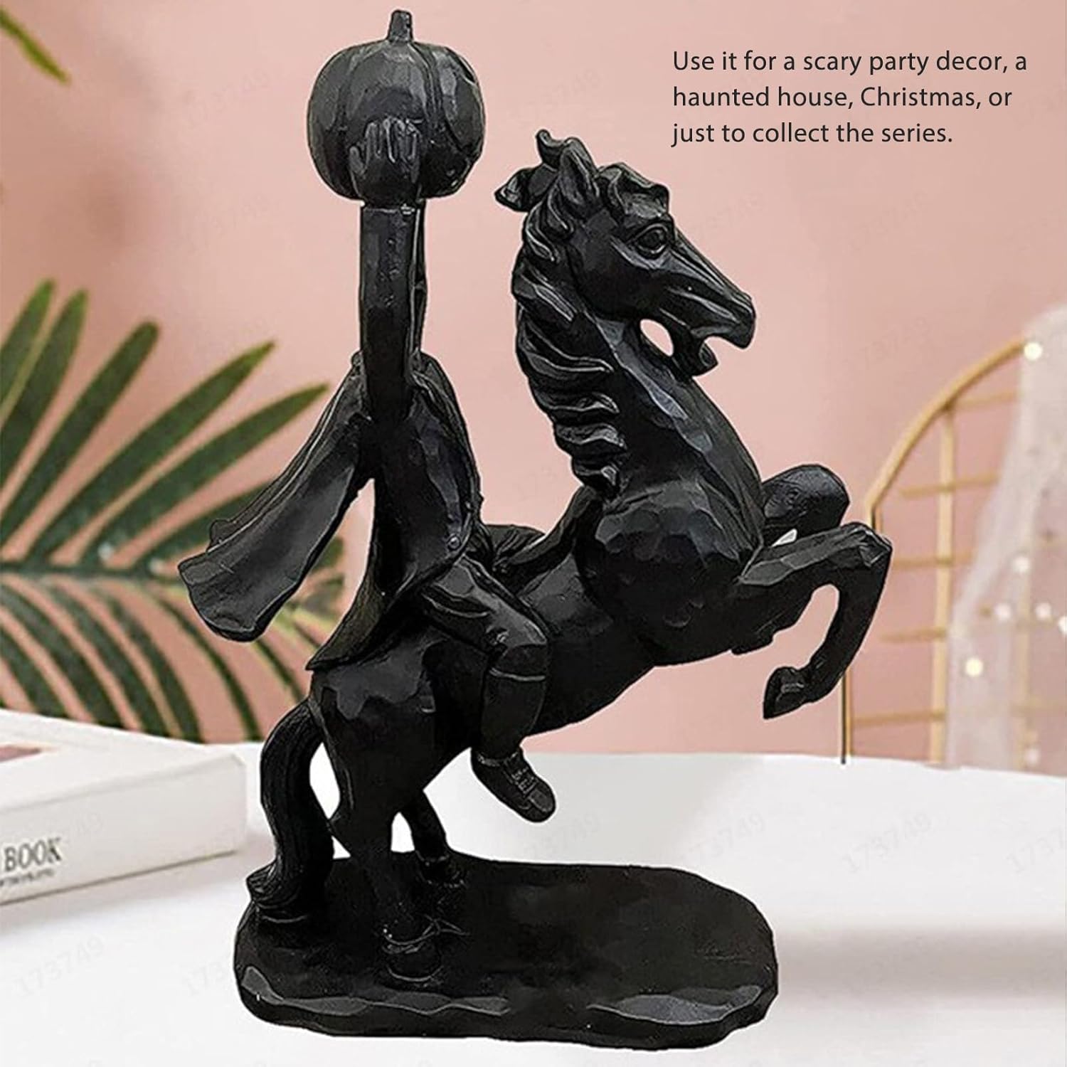 Fdit 22cm Headless Horseman Halloween Statue