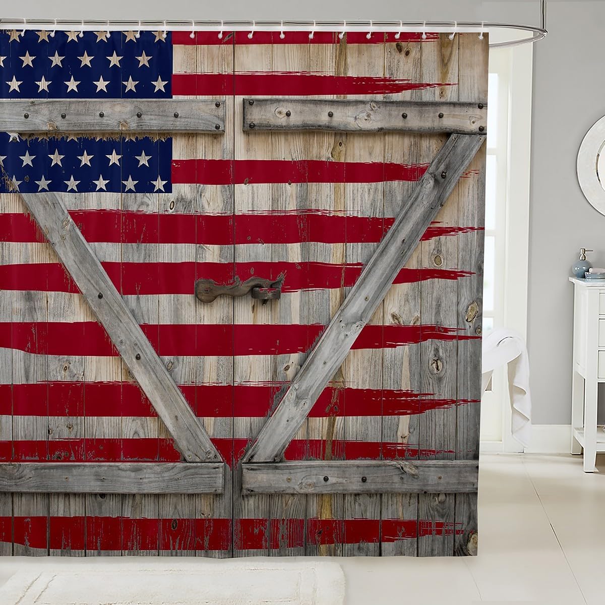 Feelyou Rustic Wood Barn Shower Curtain Set 78x72