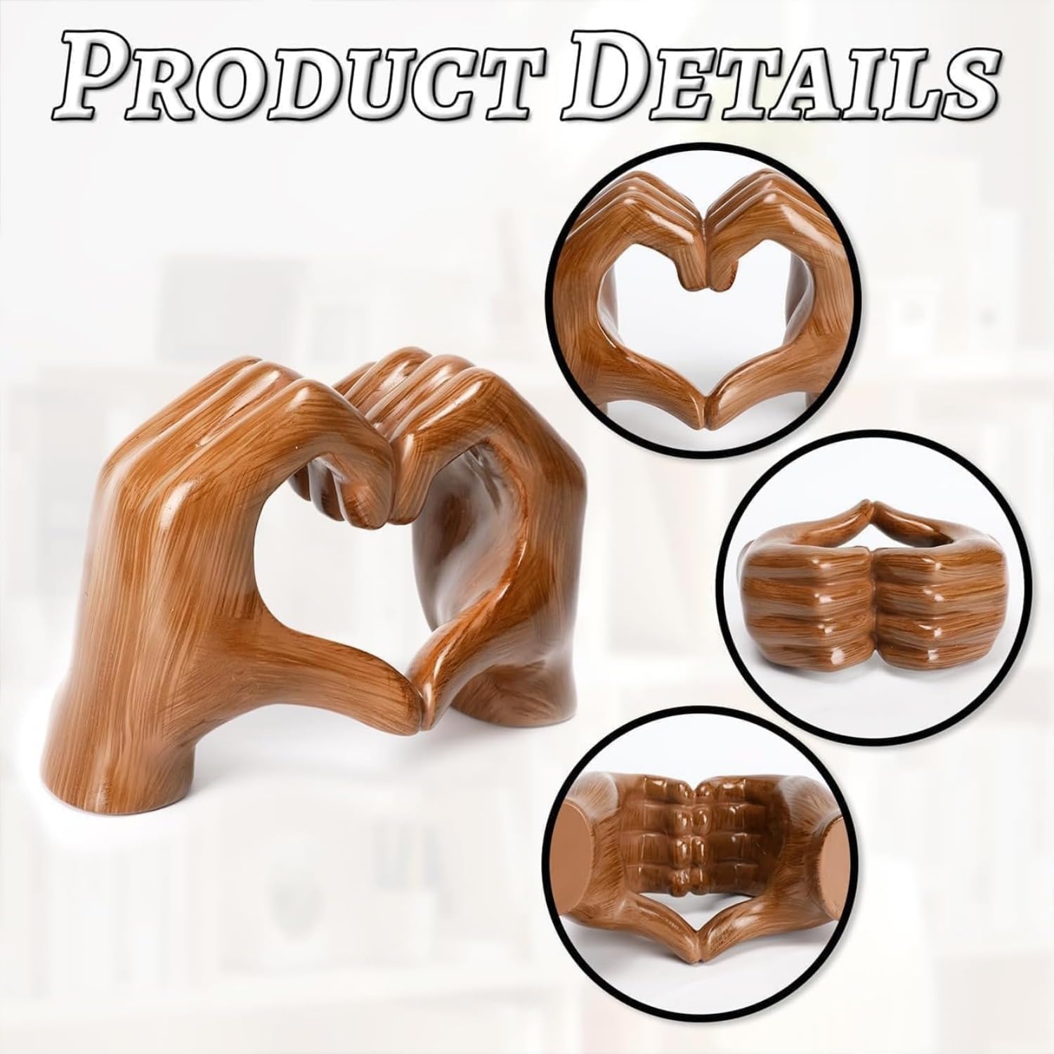 TinyGlam Heart Hands Sculpture Set of 3