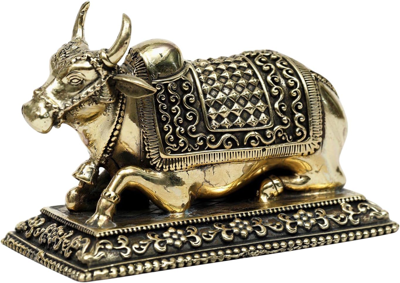 Exotic India Nandi Brass Statue Spiritual Home Decor