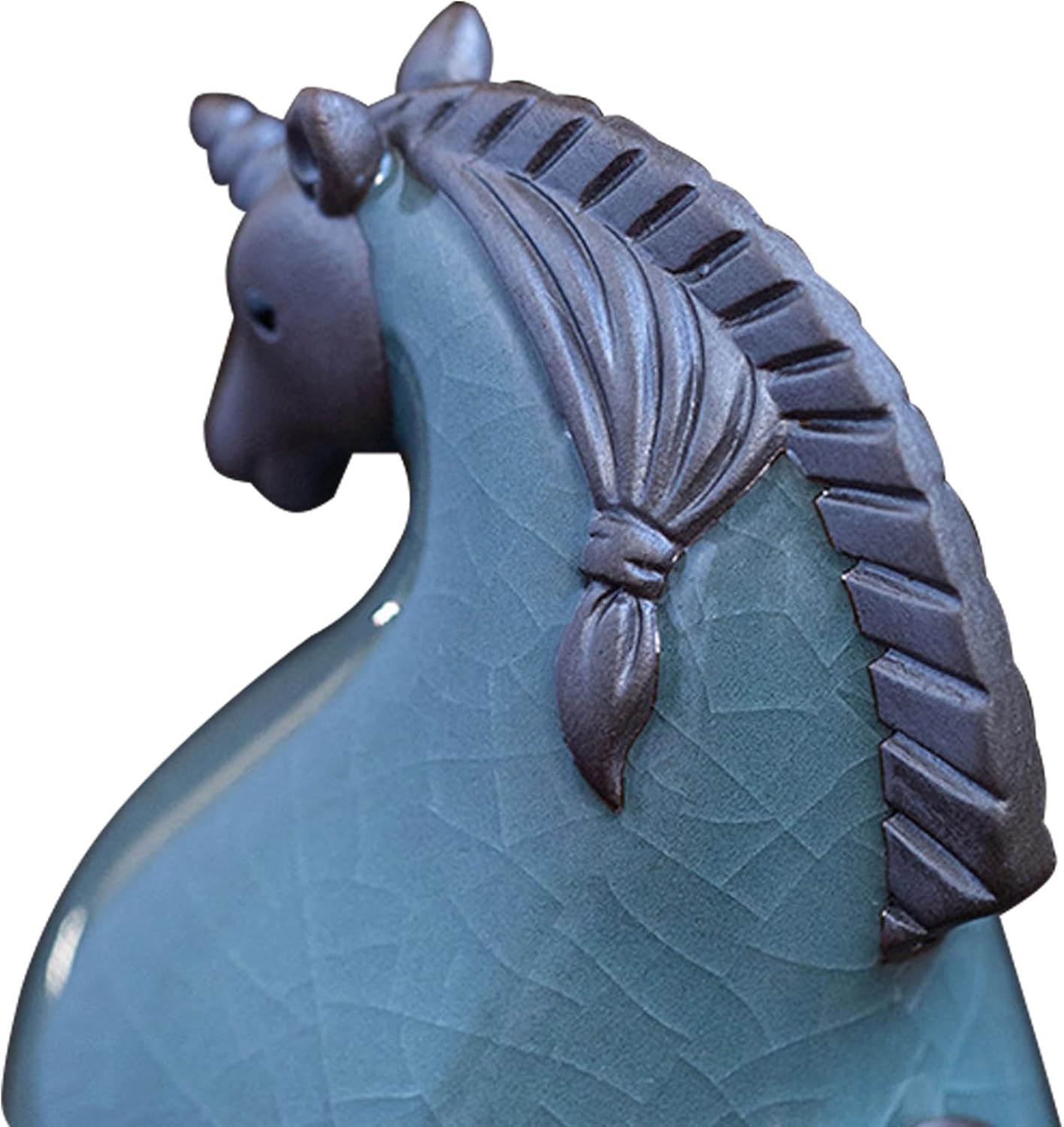 HAOWUJIN Cyan-Blue Horse Sculpture Home Decor