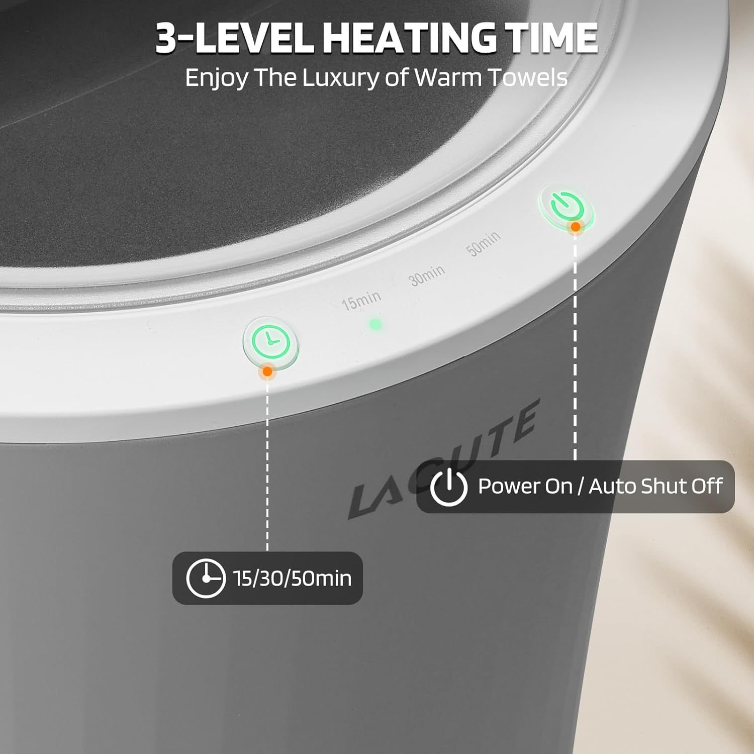 Lagute iSnug Towel Warmer with 3-Level Timer and RGB Light