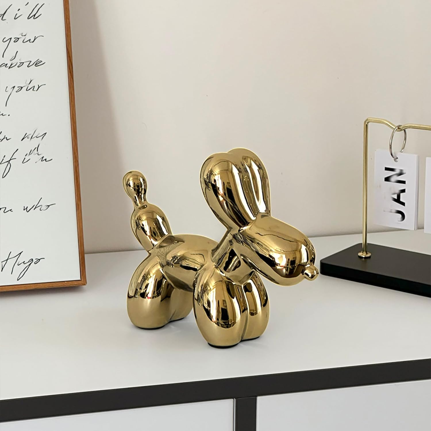 Ceramic Balloon Dog Statue Gold Home Decor