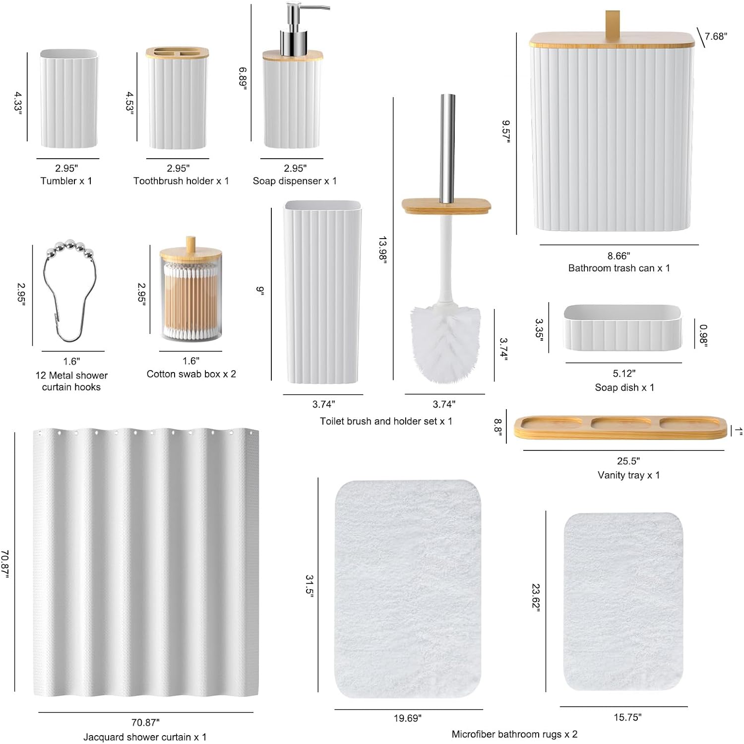 Z ZONAMA 22PCS Bathroom Accessories Set - Stylish Functional