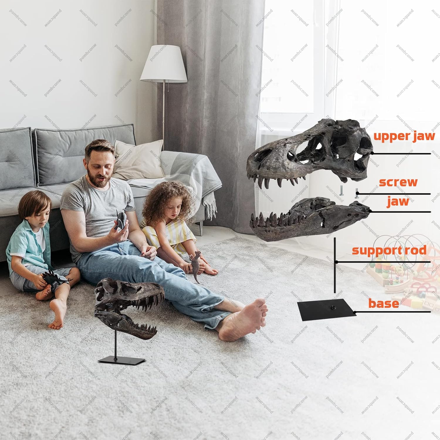 T-Rex Skull Resin Replica 118 Inch Home Decor