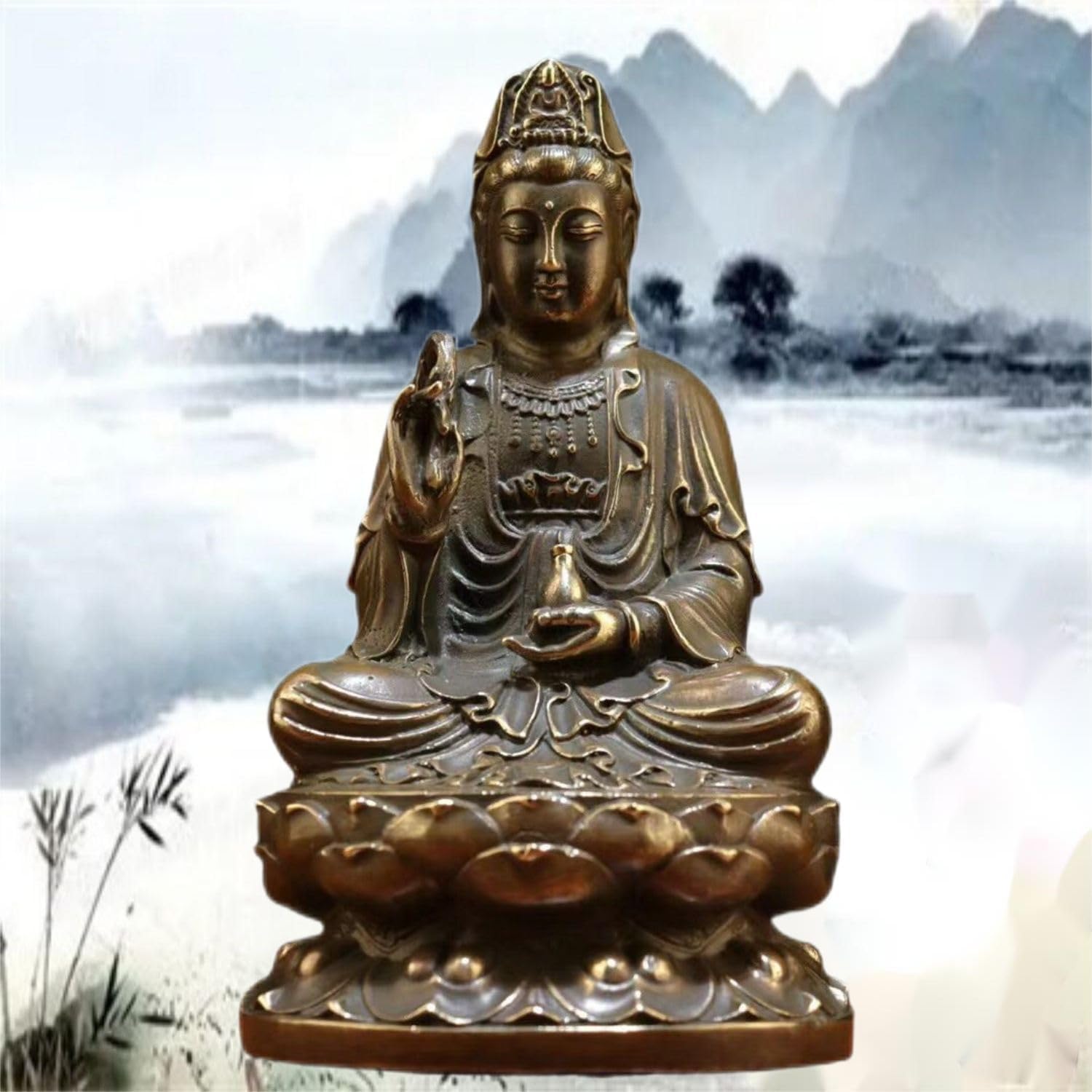 Ecqizer Feng Shui Buddha Statue for Home Office Decor