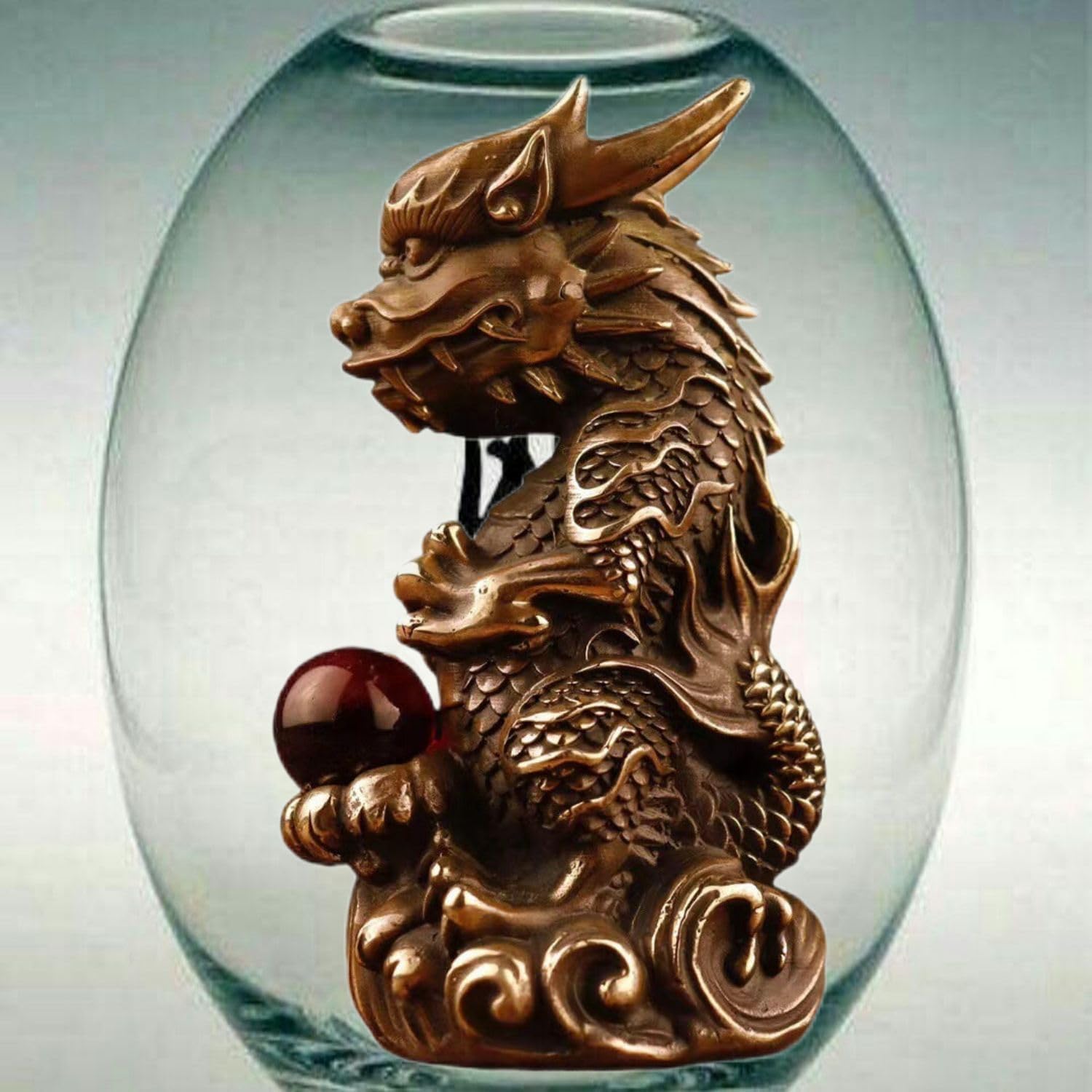 Ecqizer Wealth Figurine Feng Shui Decor for Home Office