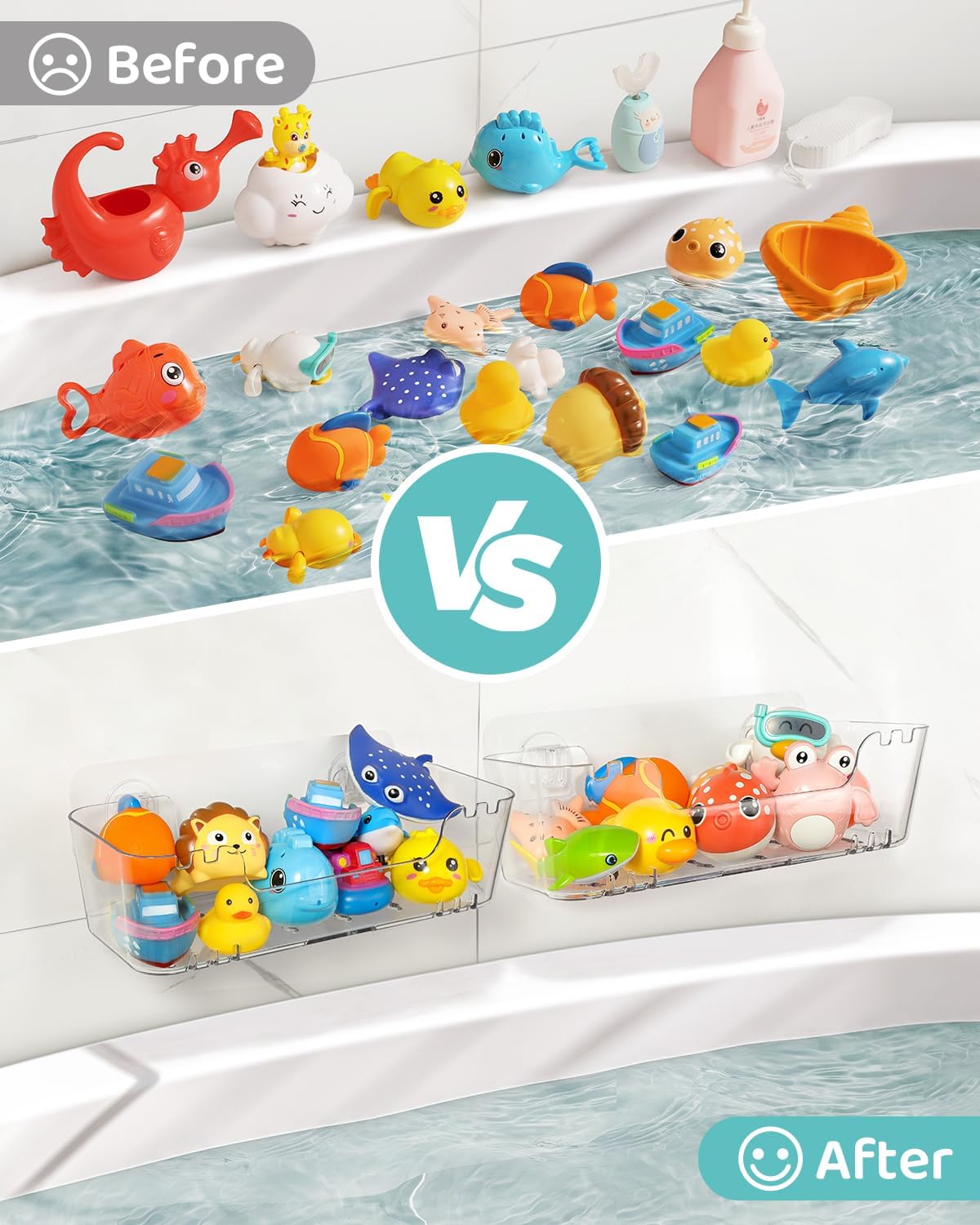 Ginnerella Bath Toy Storage 2 Pack Organizer